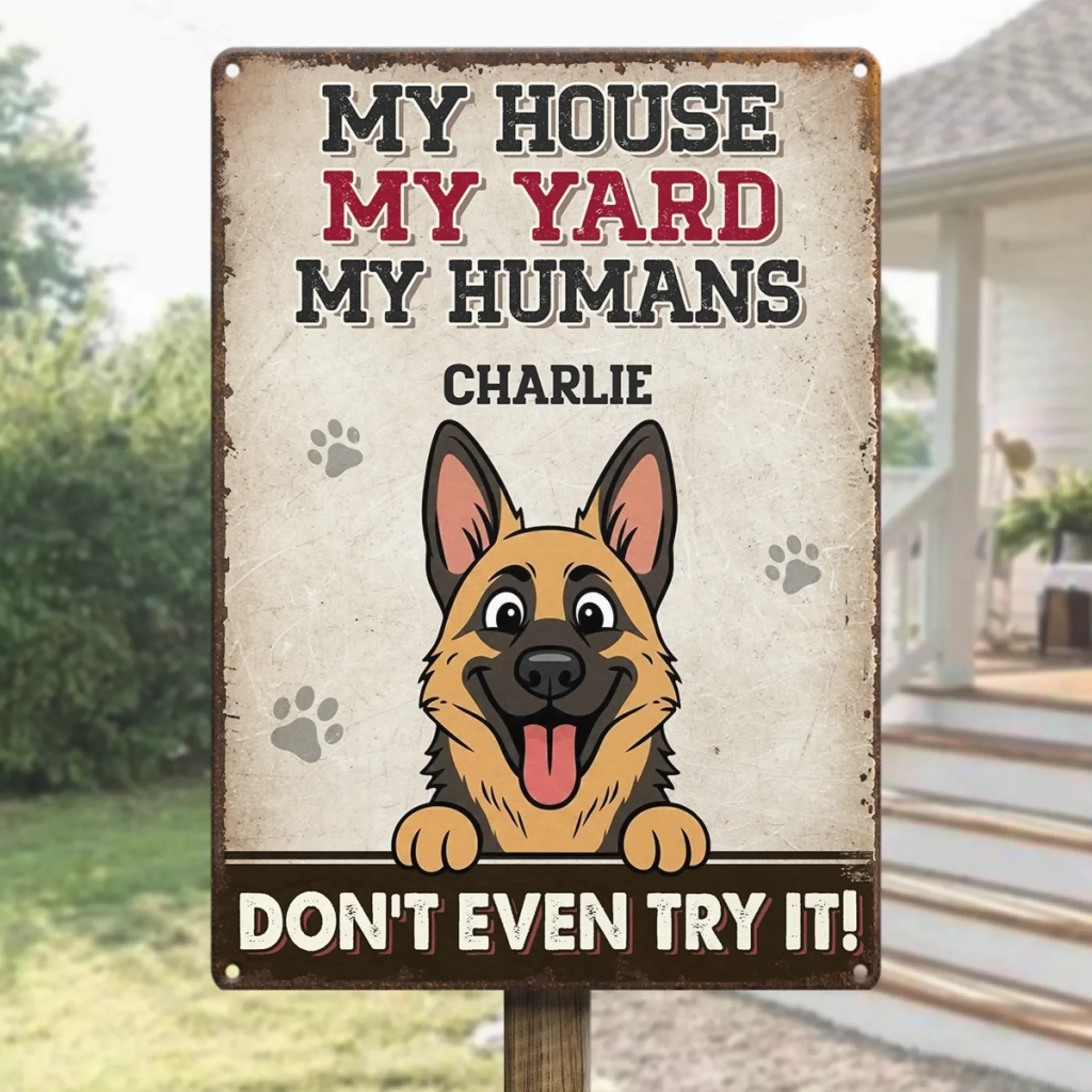 Custom Home Decor Metal Sign - Personalized  Birthday Gifts For Dog Lovers, Dog Dad And Mom - Yard Boss Vibes - Image 4