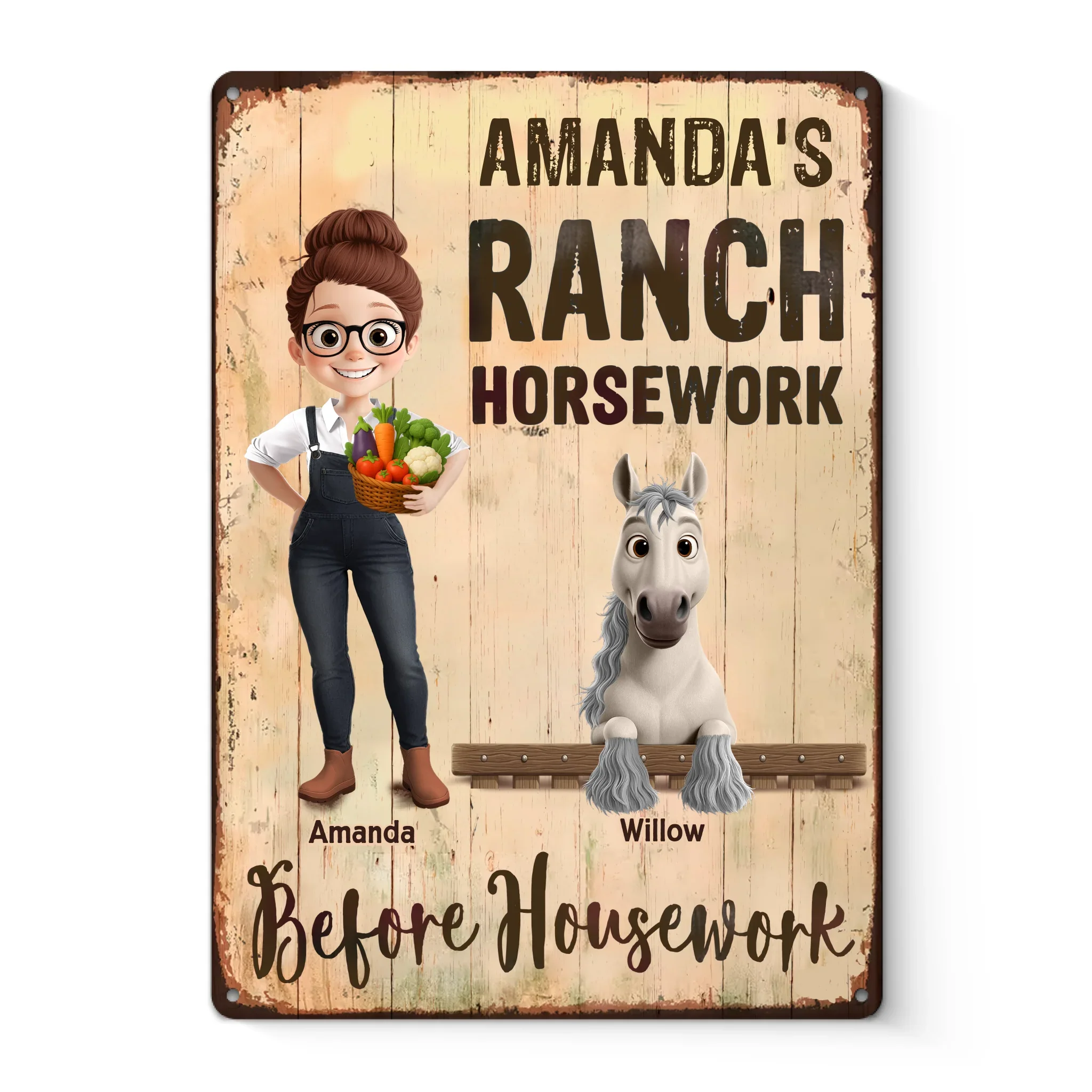 Custom Home Decor Metal Sign - Personalized Birthday Gifts For Men And Women, Horse Lovers - Living My Best Barn Life - Image 2