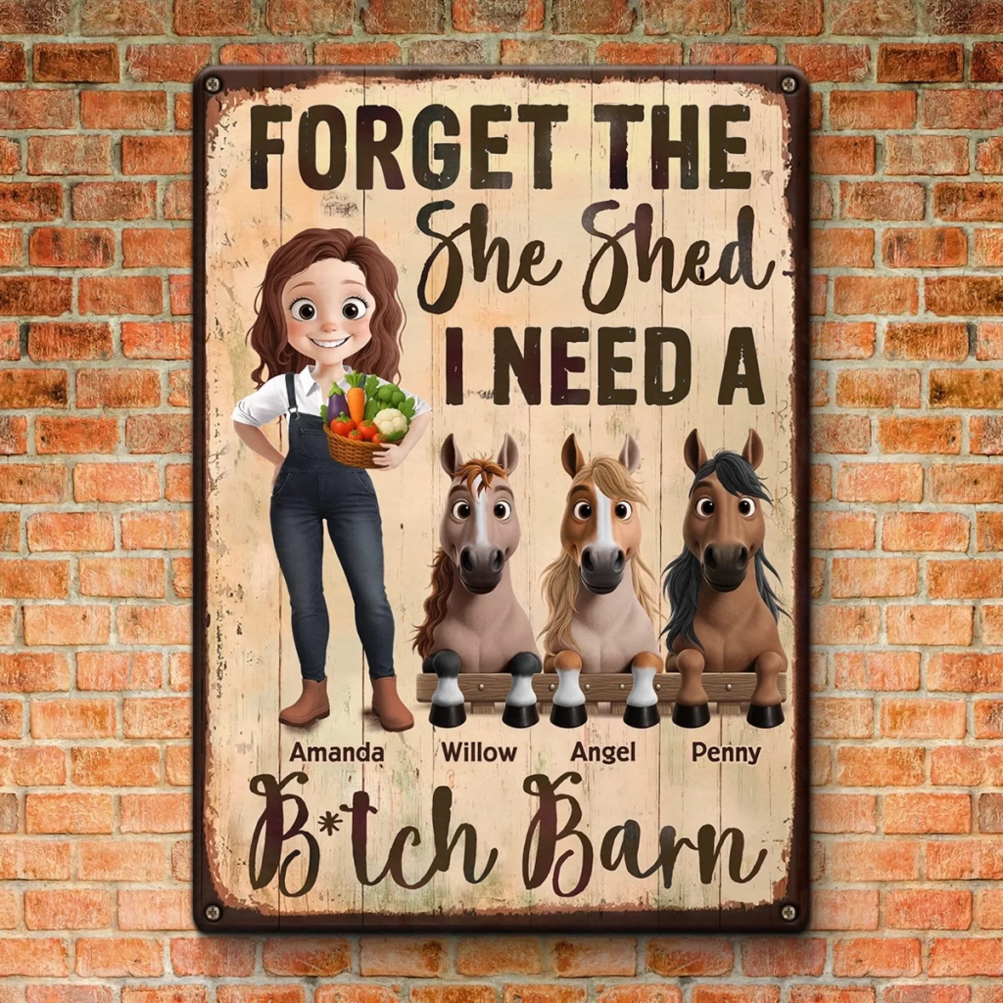 Custom Home Decor Metal Sign - Personalized Birthday Gifts For Men And Women, Horse Lovers - Living My Best Barn Life - Image 3