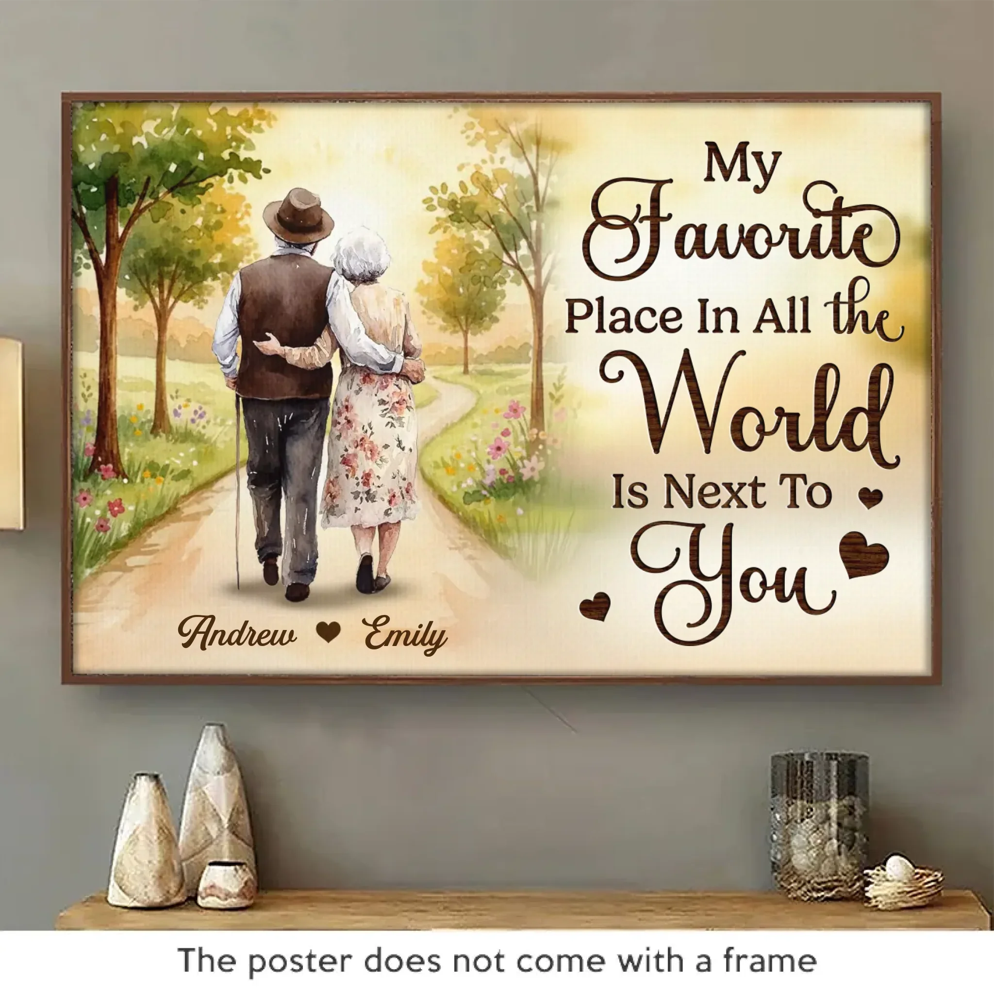 Custom Horizontal Poster - Personalized Anniversary Wedding Gifts For Husband And Wife, Him And Her - Still Smiling Because Of You - Image 2