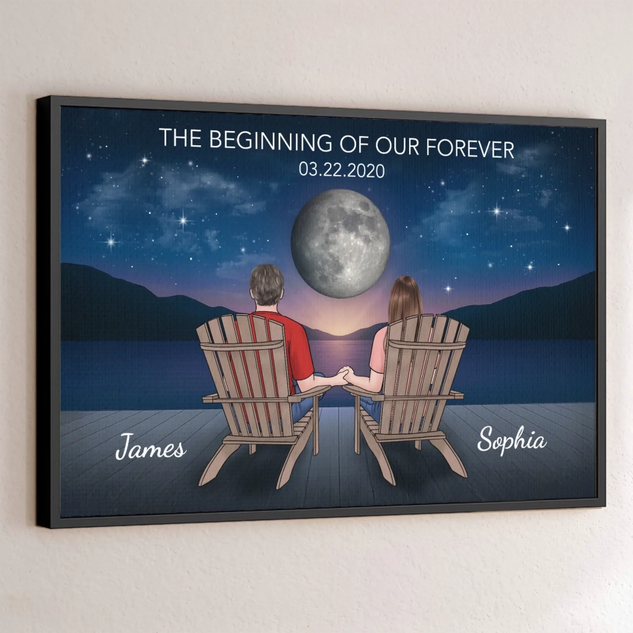 Custom Horizontal Poster - Personalized Anniversary Wedding Gifts For Husband And Wife, Him And Her - The Beginning Of Our Forever