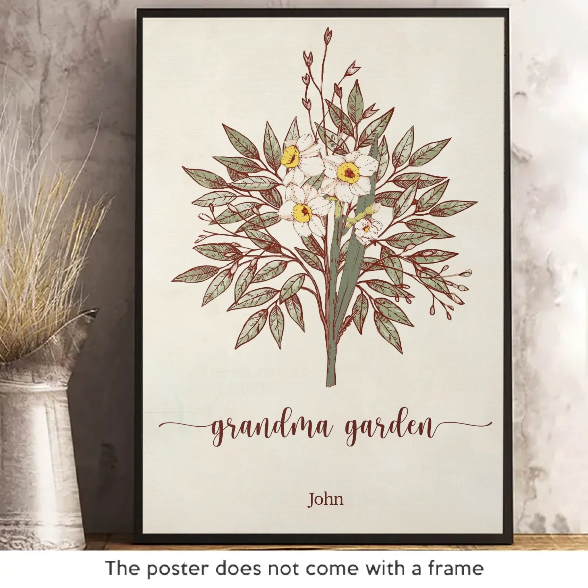 Custom Horizontal Poster - Personalized Birthday Gifts For Mom, Grandma, Family -  Bloom With Love - Image 2