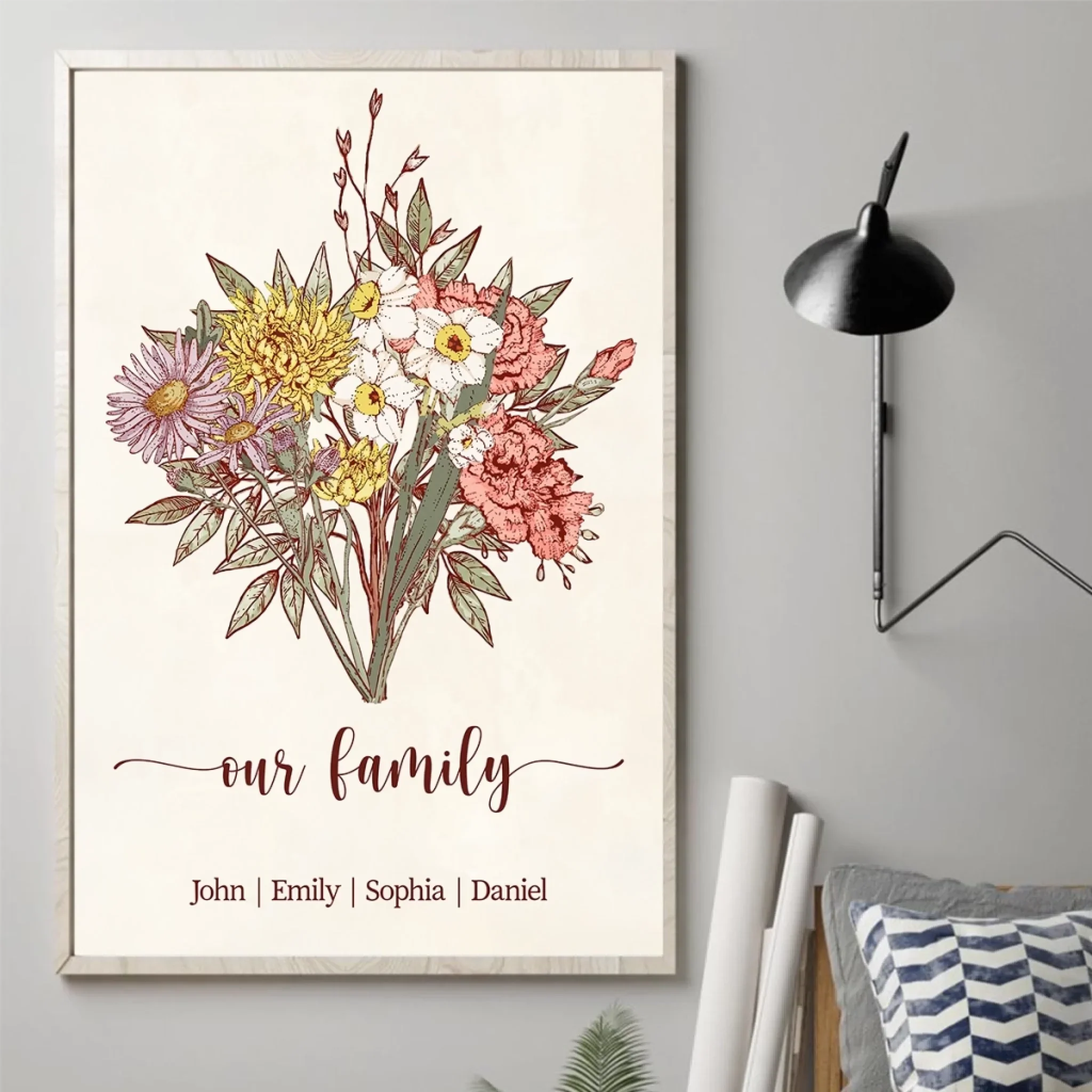 Custom Horizontal Poster - Personalized Birthday Gifts For Mom, Grandma, Family -  Bloom With Love - Image 3