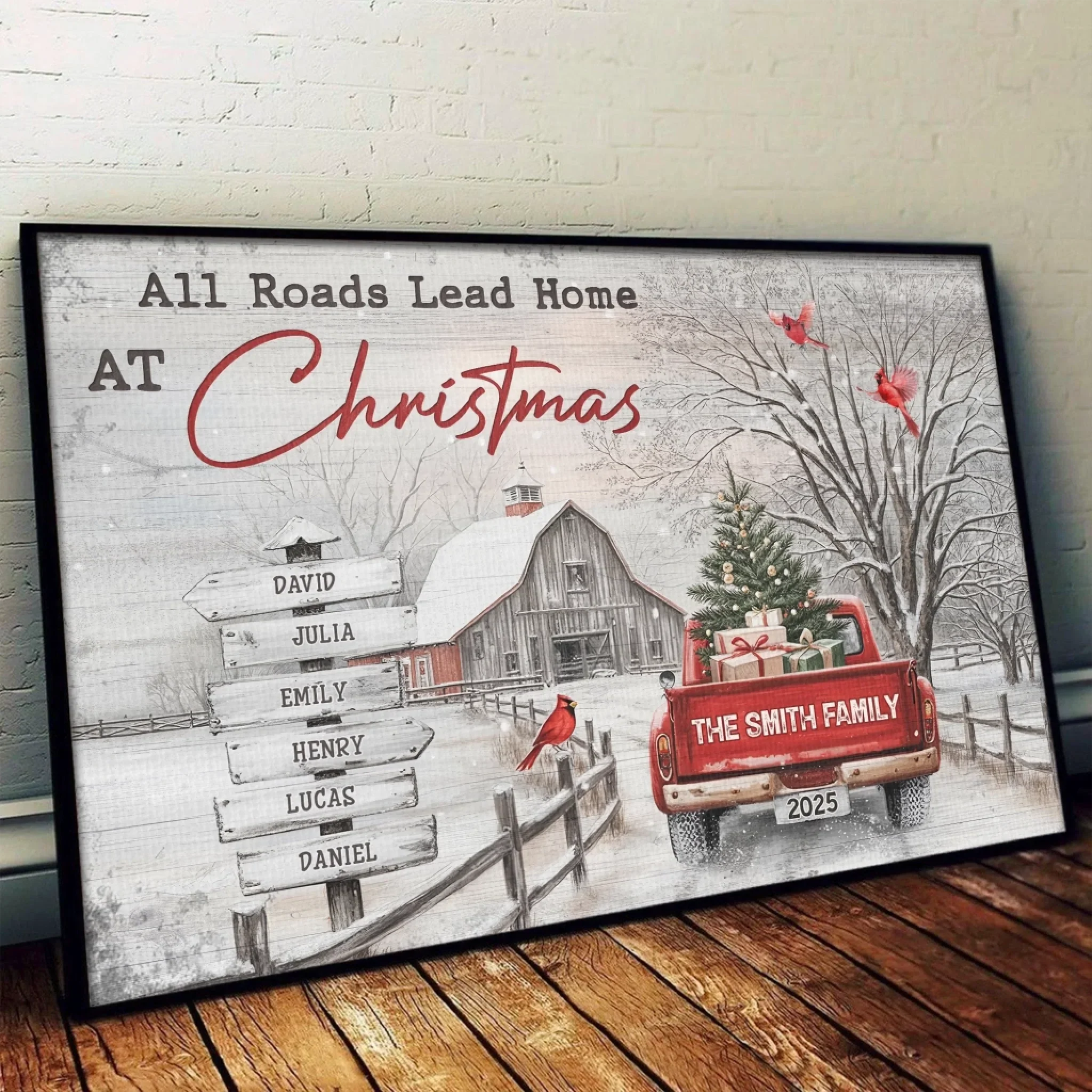 Custom Horizontal Poster - Personalized Christmas Birthday Gifts For Mom, Dad, Brother, Sister, Kids - Every Road Leads Back To Family - Image 4