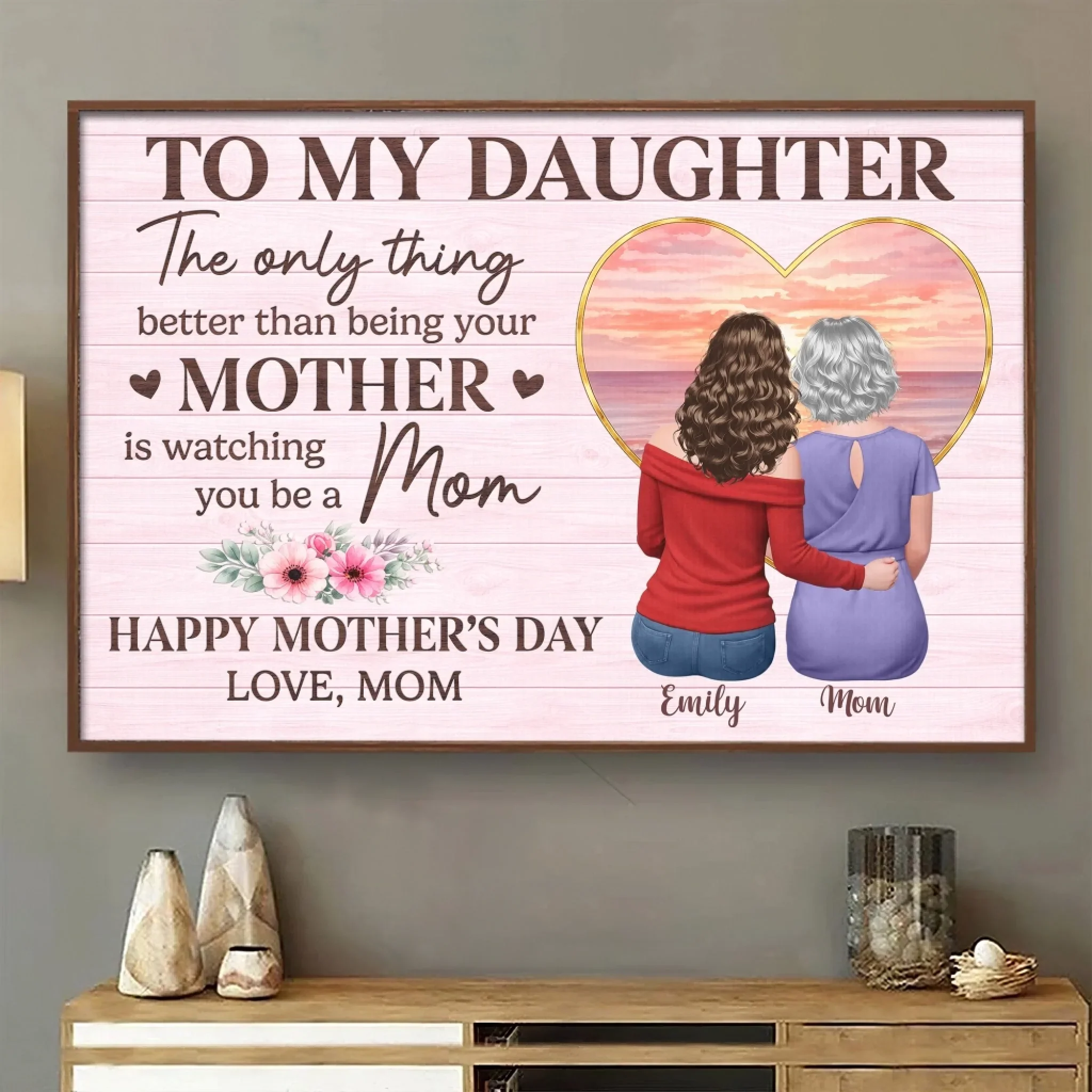 Custom Horizontal Poster - Personalized Mother's Day Birthday Gifts For Daughter - Where Memories Become Part Of Home - Image 2