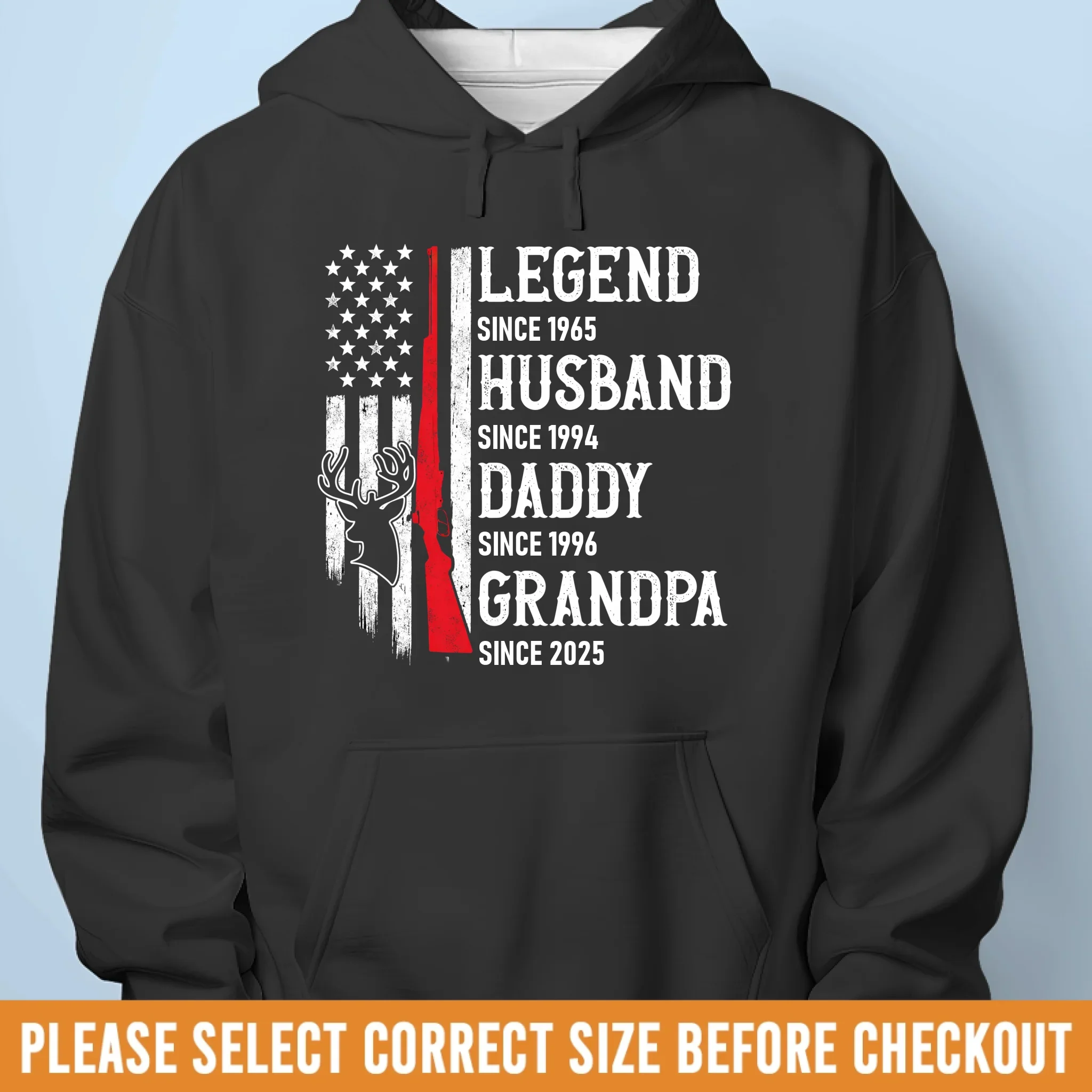 Custom Hunting Unisex T-shirt, Premium T-shirt, Hoodie - Personalized 4th Of July Gifts For Dad, Grandpa, Husband - Chasing Freedom And Game - Image 8