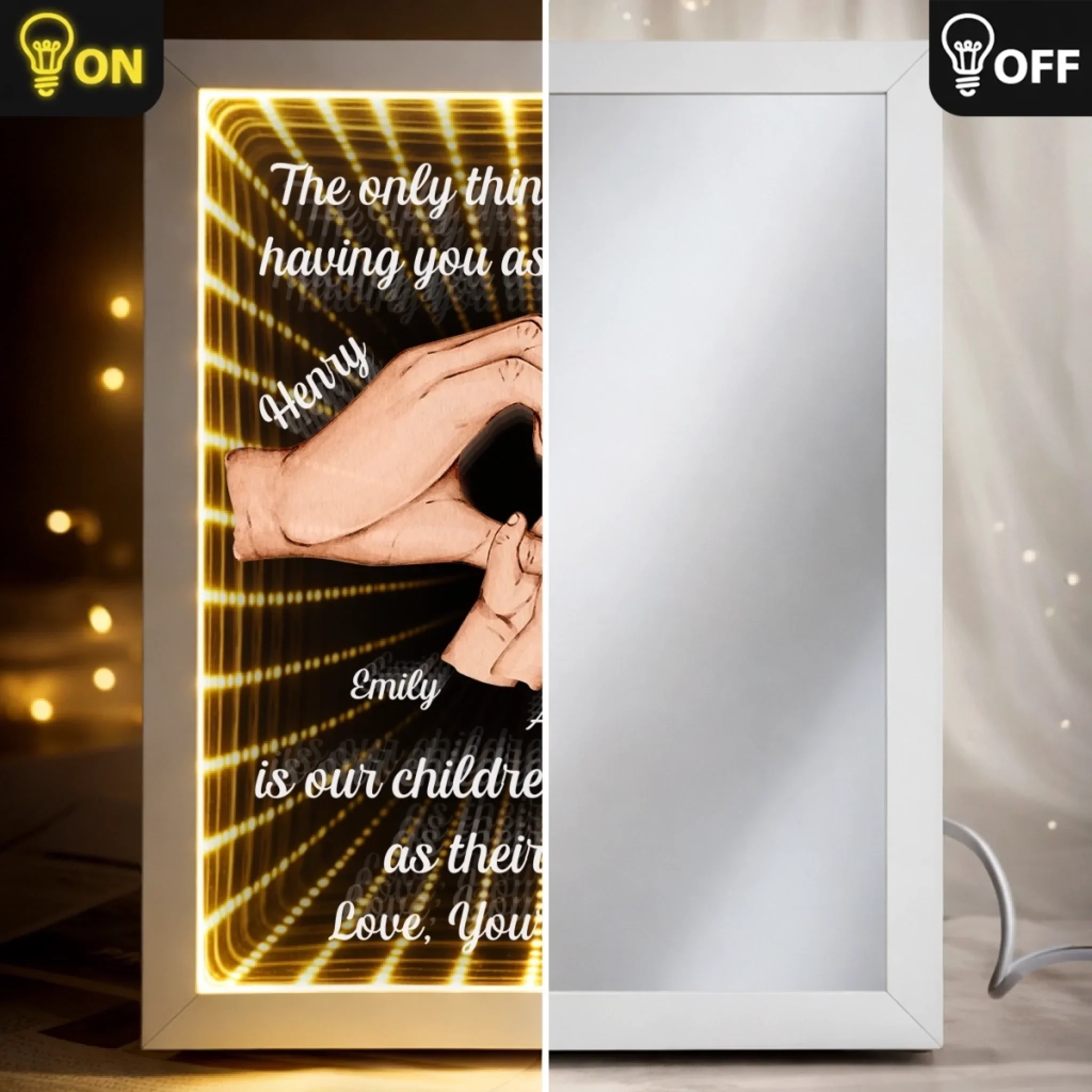 Custom Infinity Mirror Light Box - Personalized Anniversary Wedding Gifts For Husband And Wife, Him And Her - Love That Shines Beyond Time - Image 6