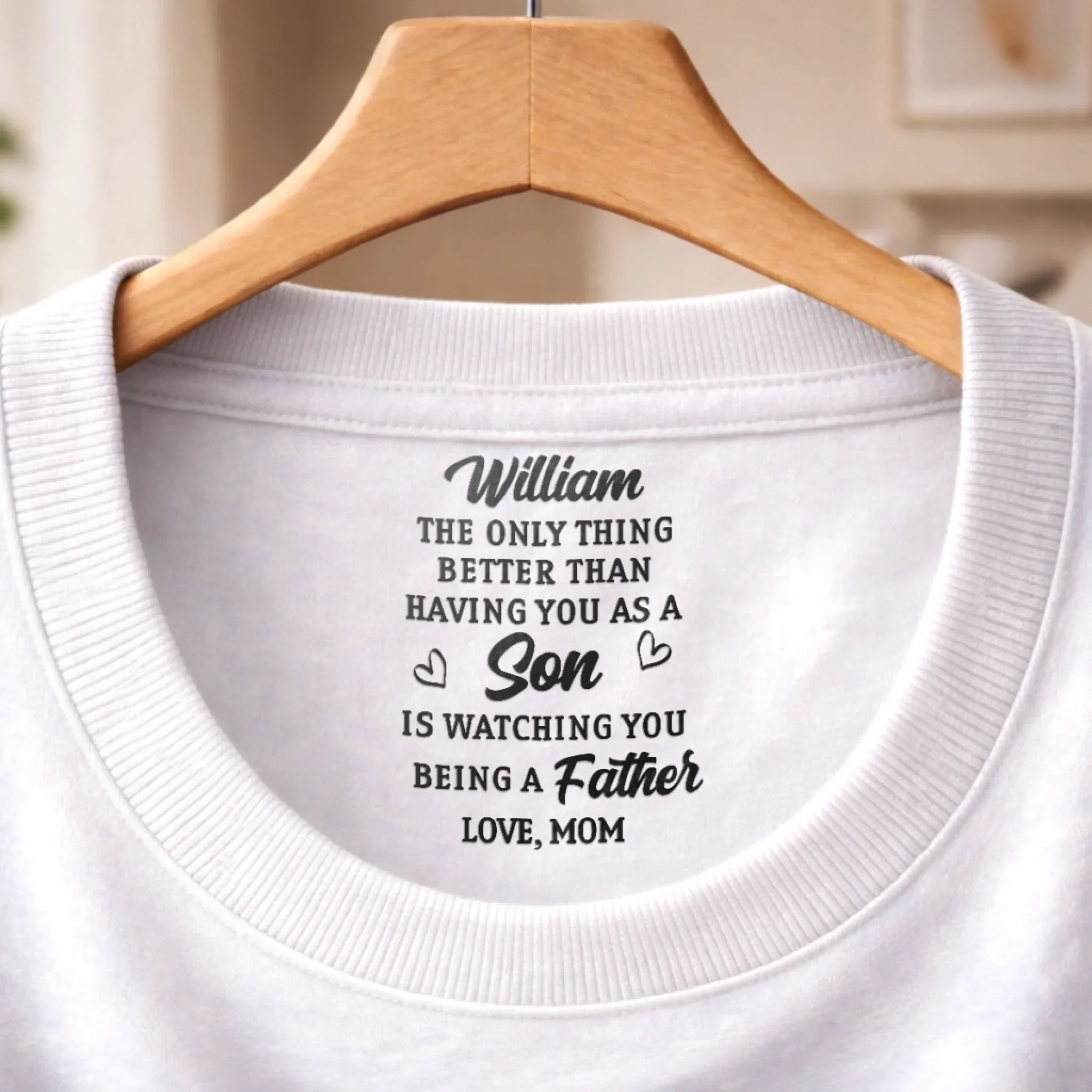 Custom Inside Neck Print T-Shirt - Personalized Birthday Gifts For Son, Daughter - Born To Shine - Image 3