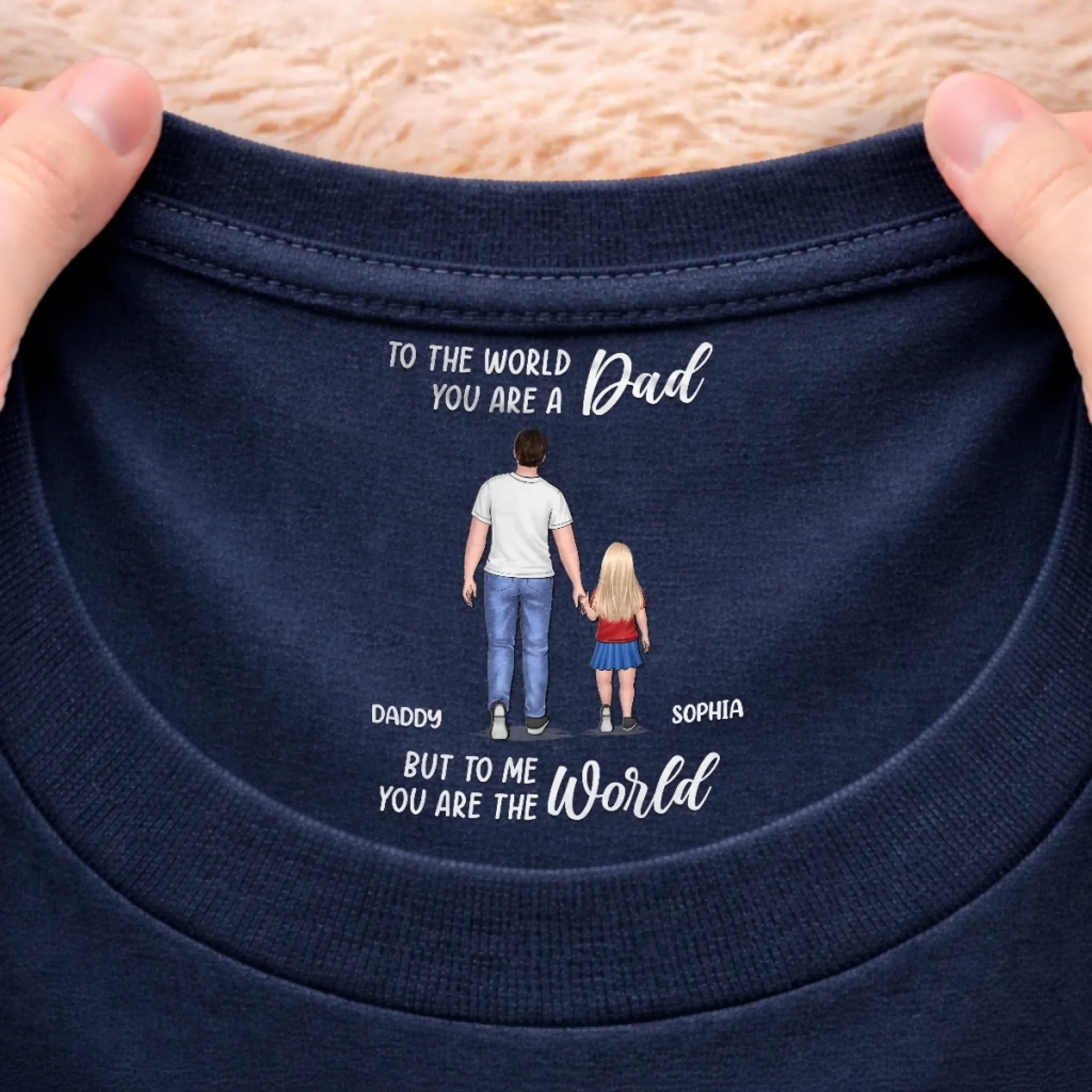 Custom Inside Neck Print T-Shirt - Personalized Father's Day Birthday Gifts For Dad, Grandpa - Forever Your Kid - Image 2