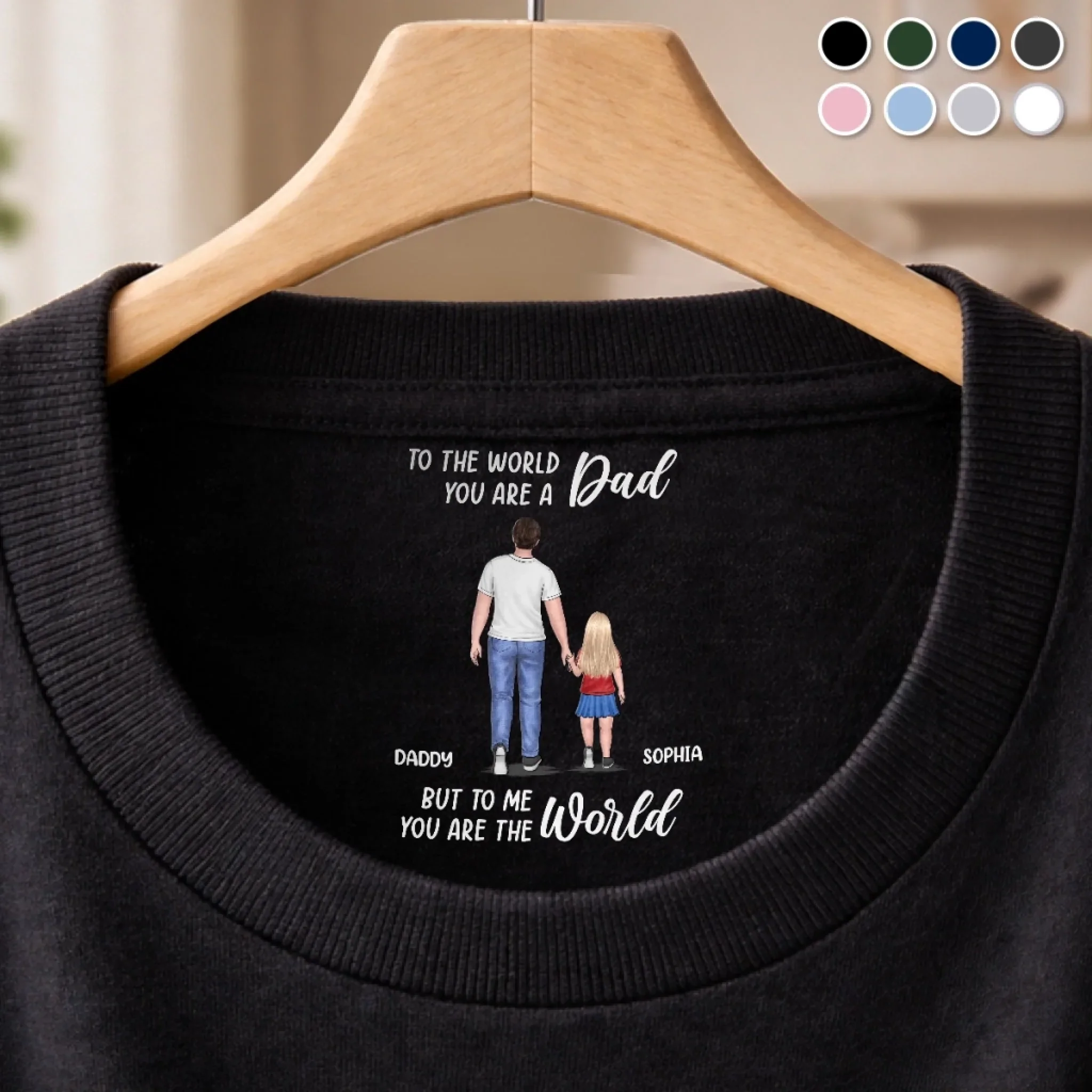 Custom Inside Neck Print T-Shirt - Personalized Father's Day Birthday Gifts For Dad, Grandpa - Forever Your Kid - Image 3