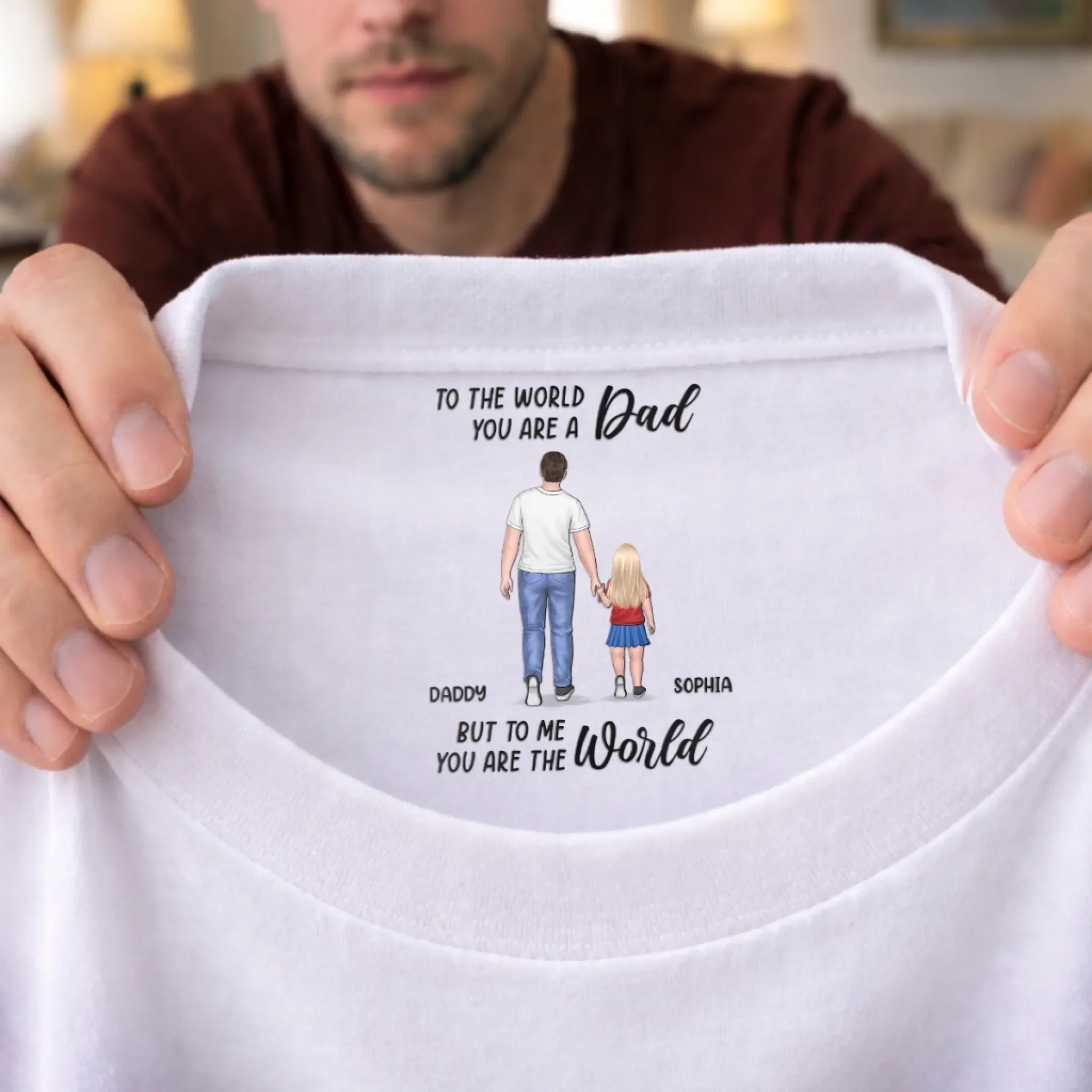 Custom Inside Neck Print T-Shirt - Personalized Father's Day Birthday Gifts For Dad, Grandpa - Forever Your Kid - Image 6