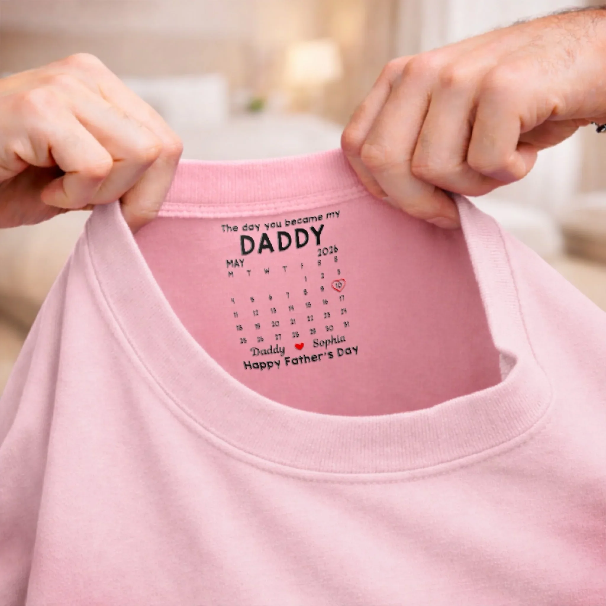 Custom Inside Neck Print T-Shirt - Personalized Father's Day Birthday Gifts For Dad, Grandpa - Love You More Than Words - Image 7