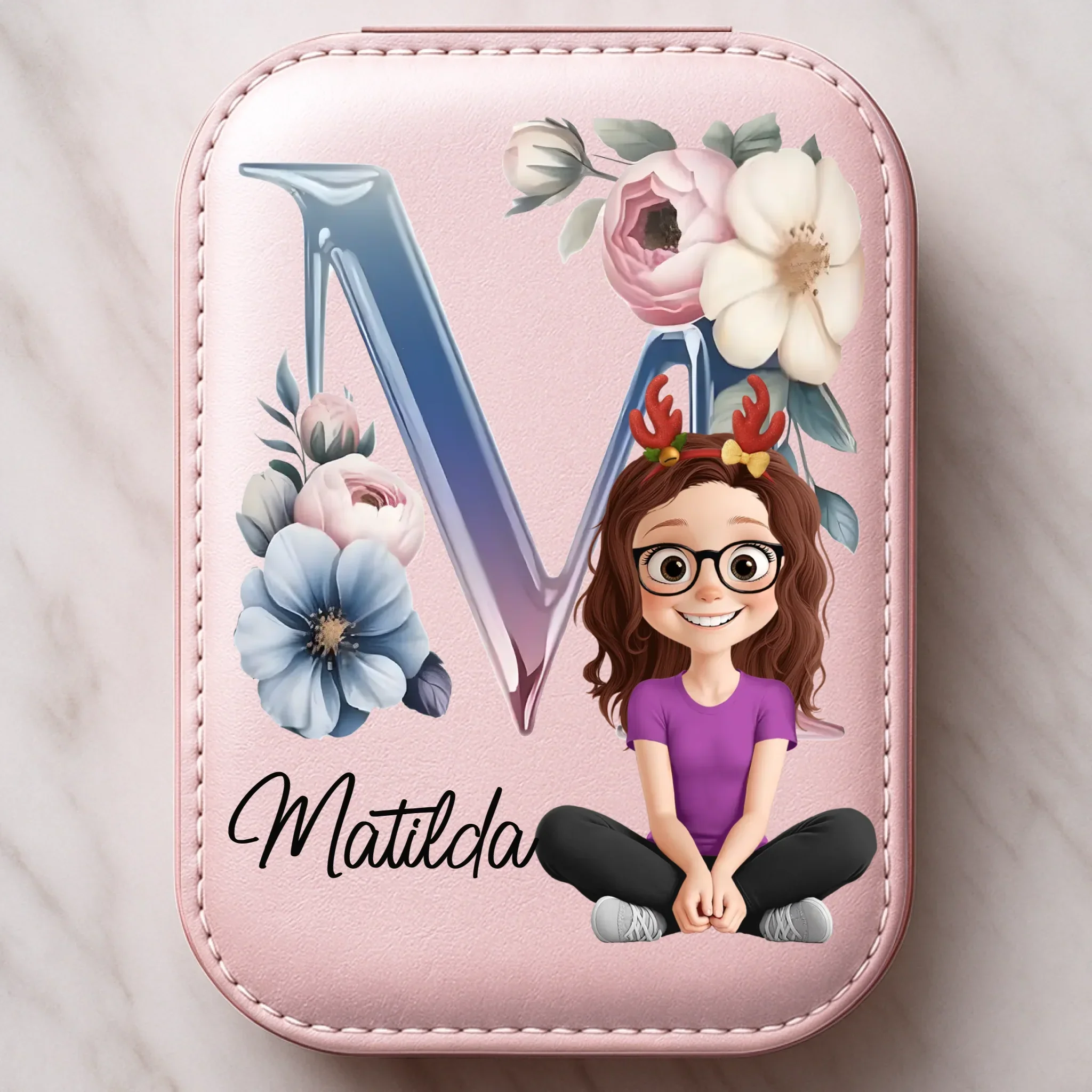 Custom Jewelry Box LED Makeup - Personalized Birthday Gifts For Besties, Sisters, BFF, Family, Yourself - Growing Through Every Little Moment - Image 3