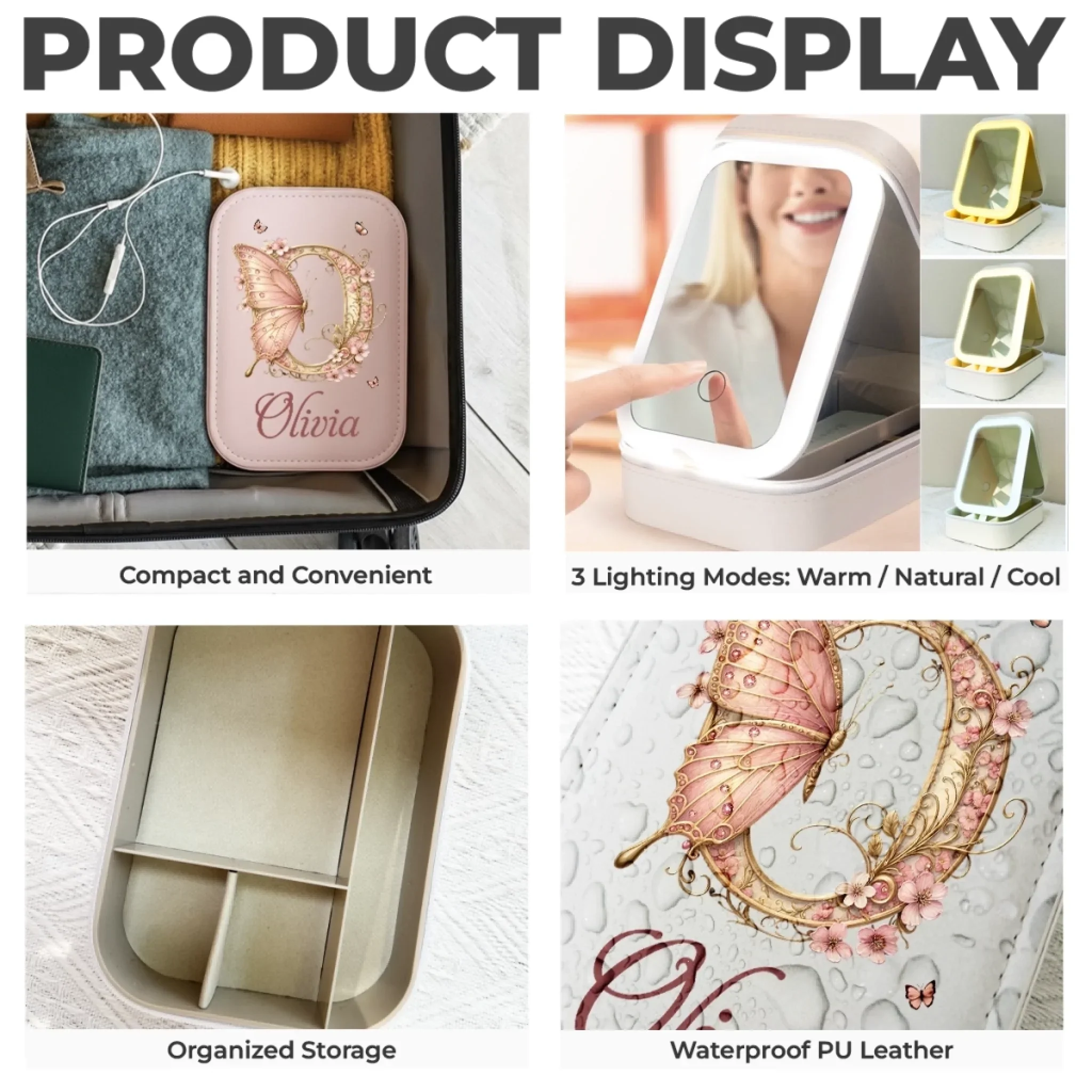 Custom Jewelry Box LED Makeup - Personalized Birthday Gifts For Besties, Sisters, BFF, Family, Yourself - Love Yourself A Little More - Image 5