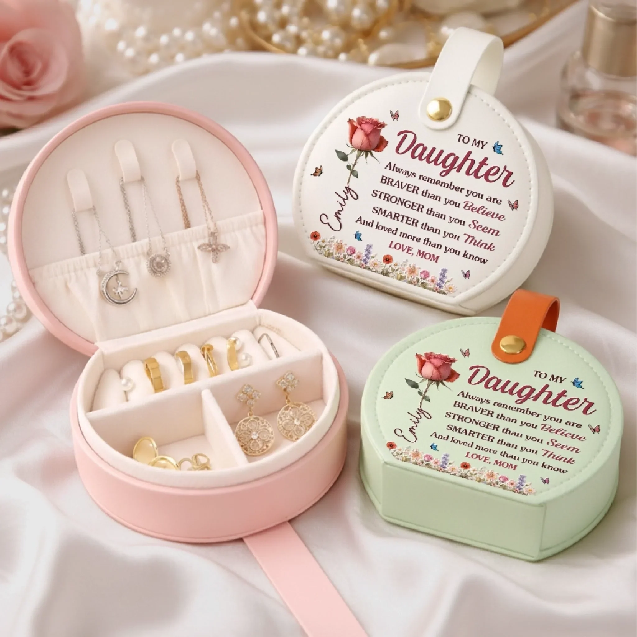 Custom Jewelry Box With Handle - Personalized Birthday Gifts For Mom, Daughter - Forever My Little Girl - Image 8