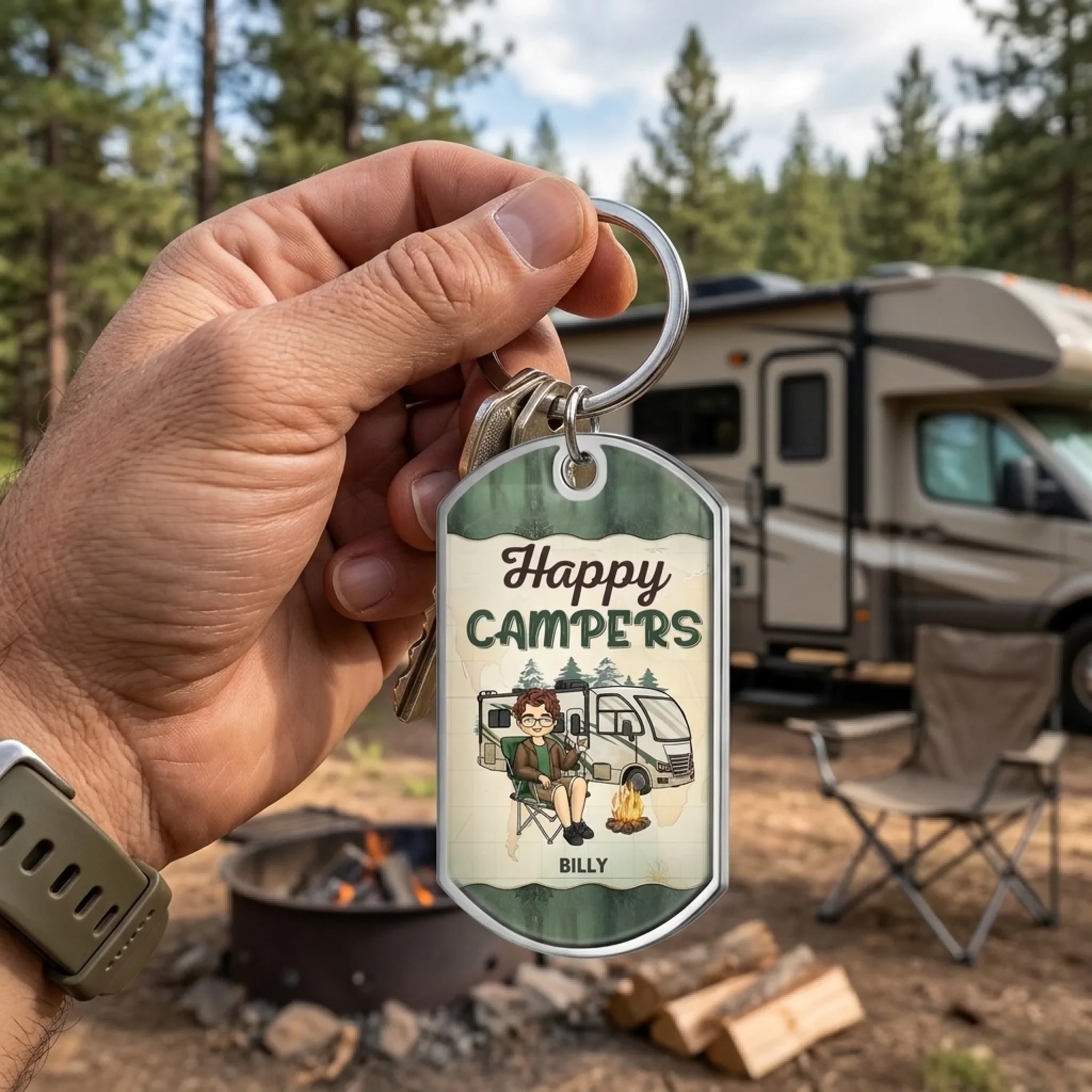 Custom Keychain - Personalized Anniversary Wedding Gifts For Husband And Wife, Him And Her, Campers - Keys To The Camper - Image 5