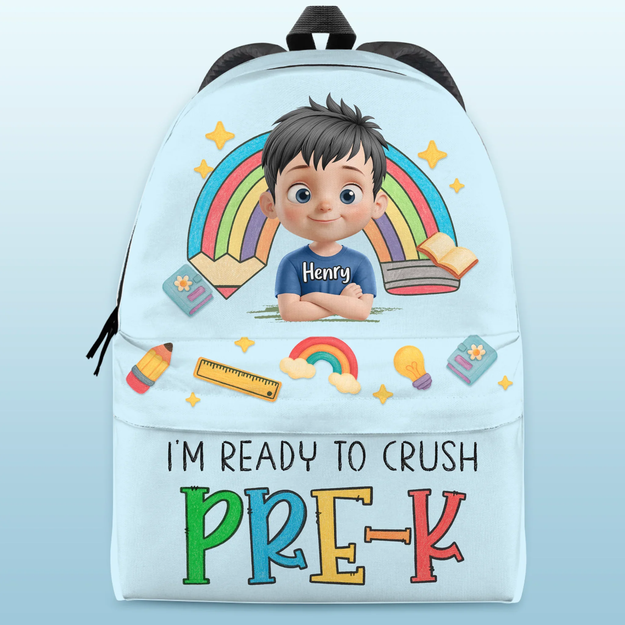 Custom Kids Backpack - Personalized Back To School Gifts For Kids - Ready To Learn Big Things - Image 2