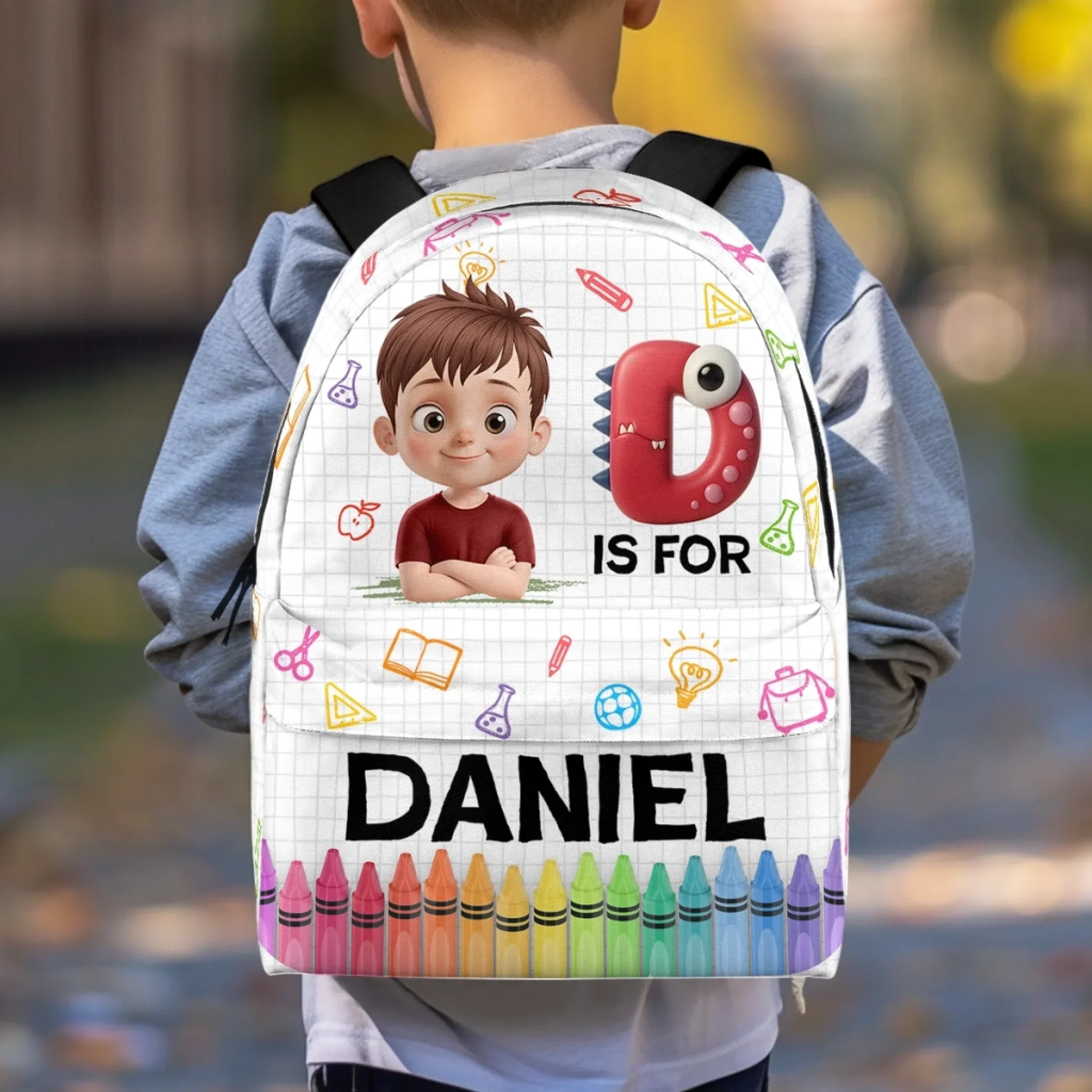 Custom Kids Backpack - Personalized Back To School Gifts For Kids - School Is My Playground - Image 3