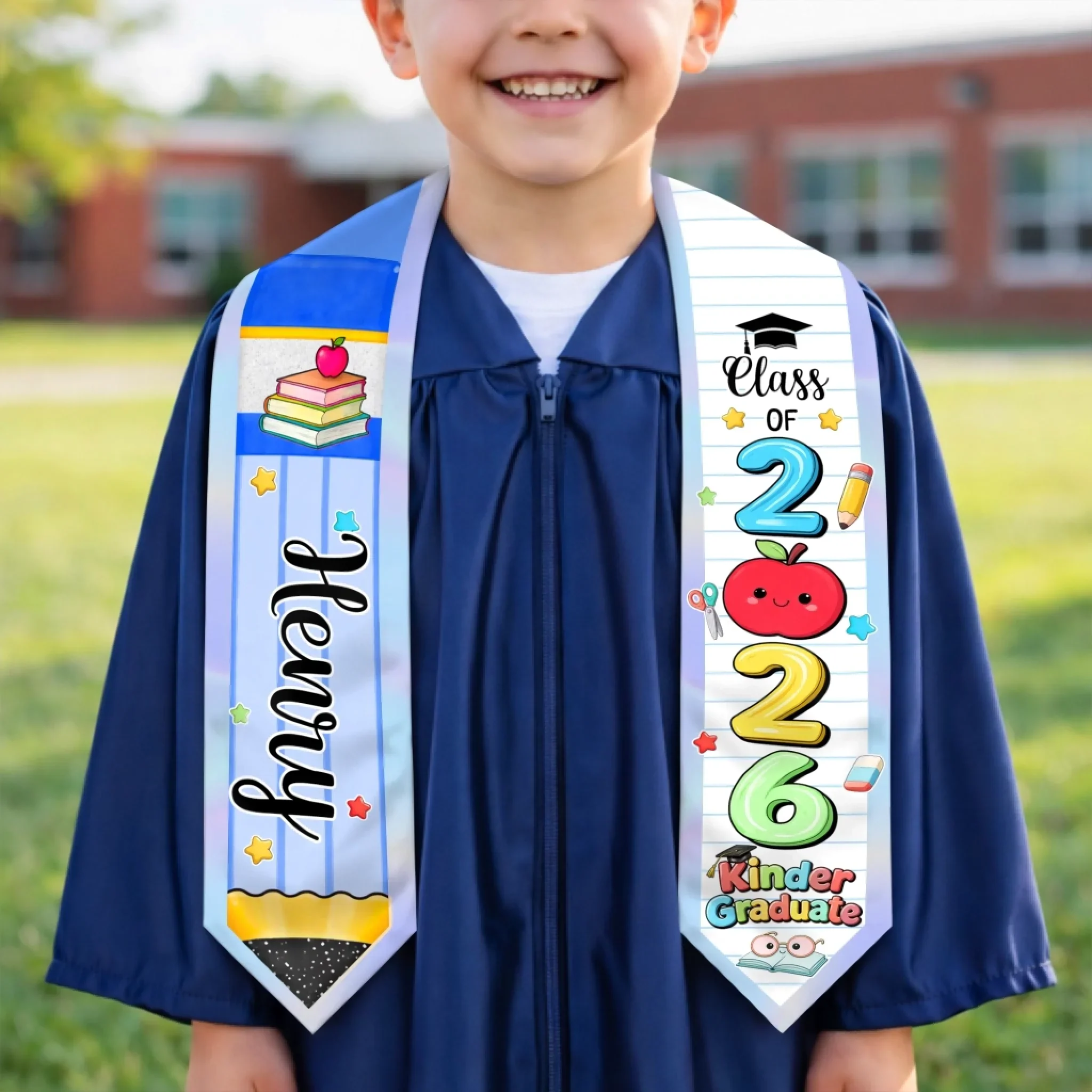 Custom Kids Graduation Stole - Personalized Graduation Gifts For Kids - Dream It, Do It - Image 2