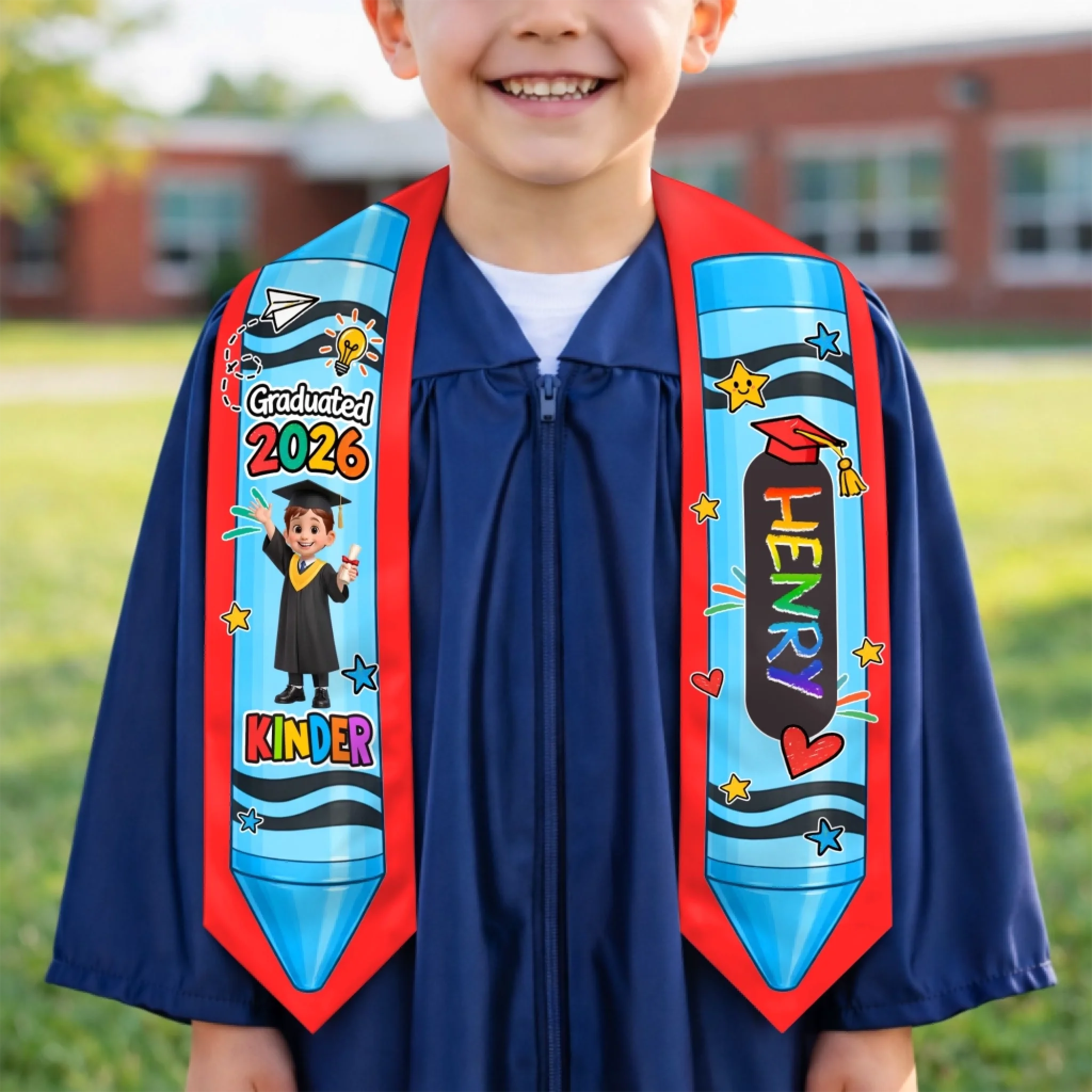 Custom Kids Graduation Stole - Personalized Graduation Gifts For Kids - Proud Little Graduate Today - Image 2