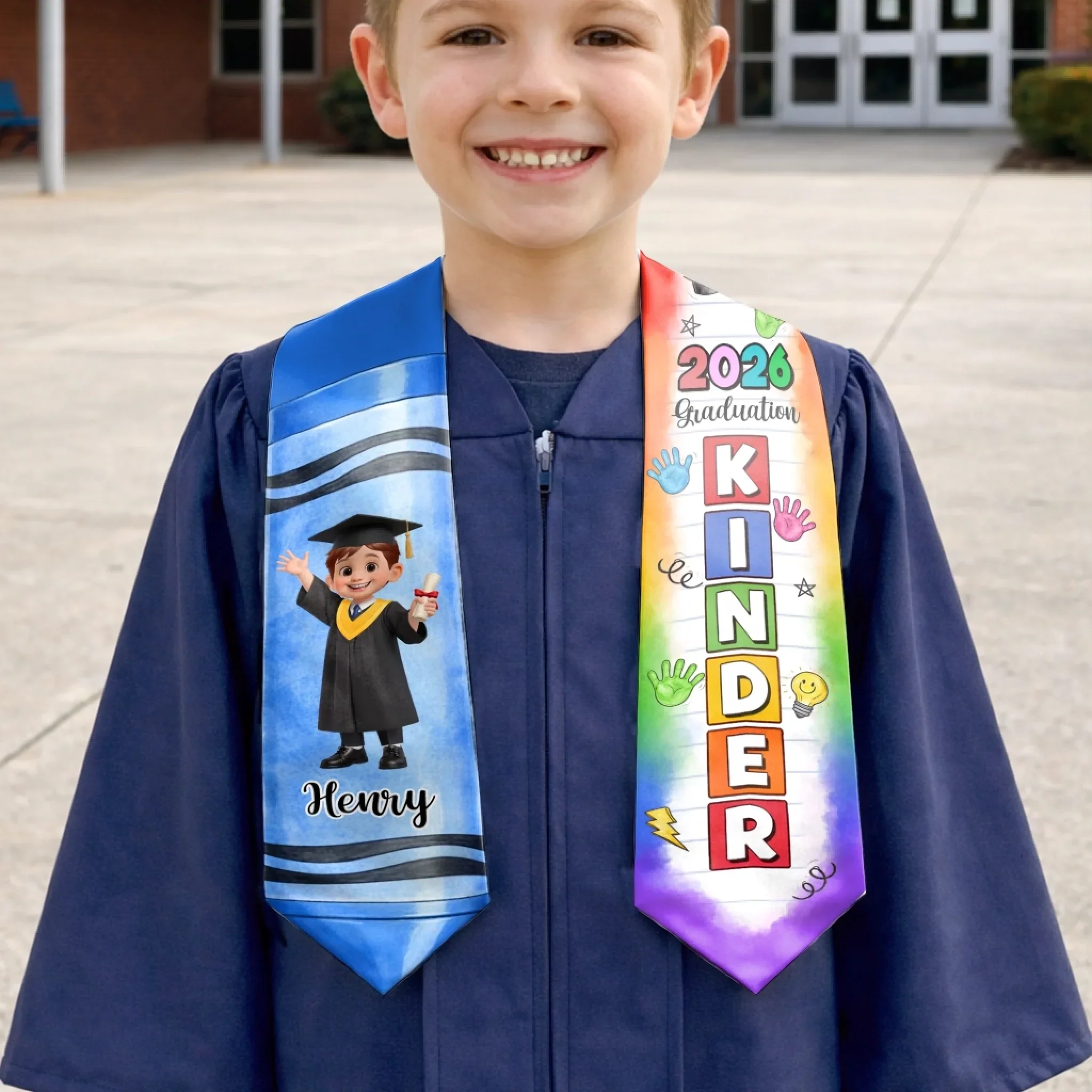 Custom Kids Graduation Stole - Personalized Graduation Gifts For Kids - Small Steps Big Achievements - Image 3