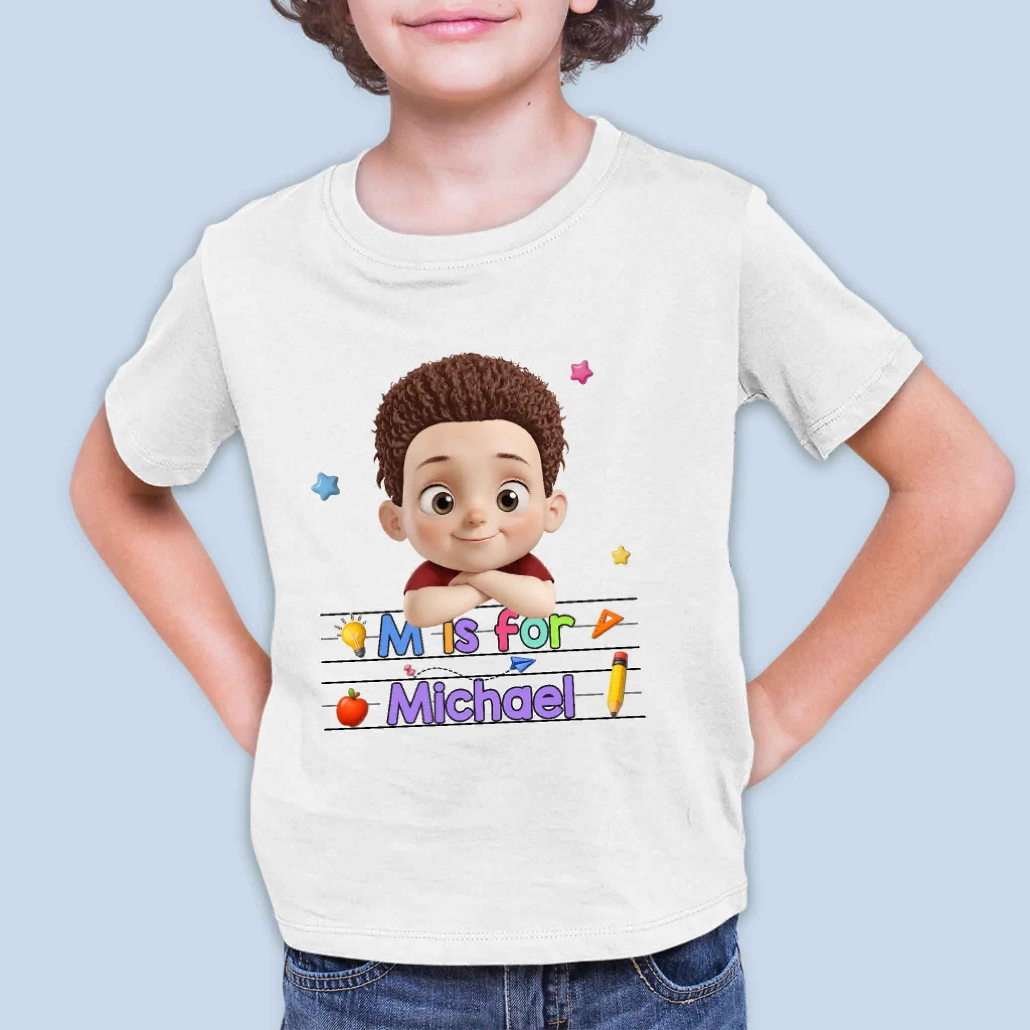 Custom Kids T-shirt - Personalized Back To School Gifts For Kids - Learning Starts With Me - Image 4