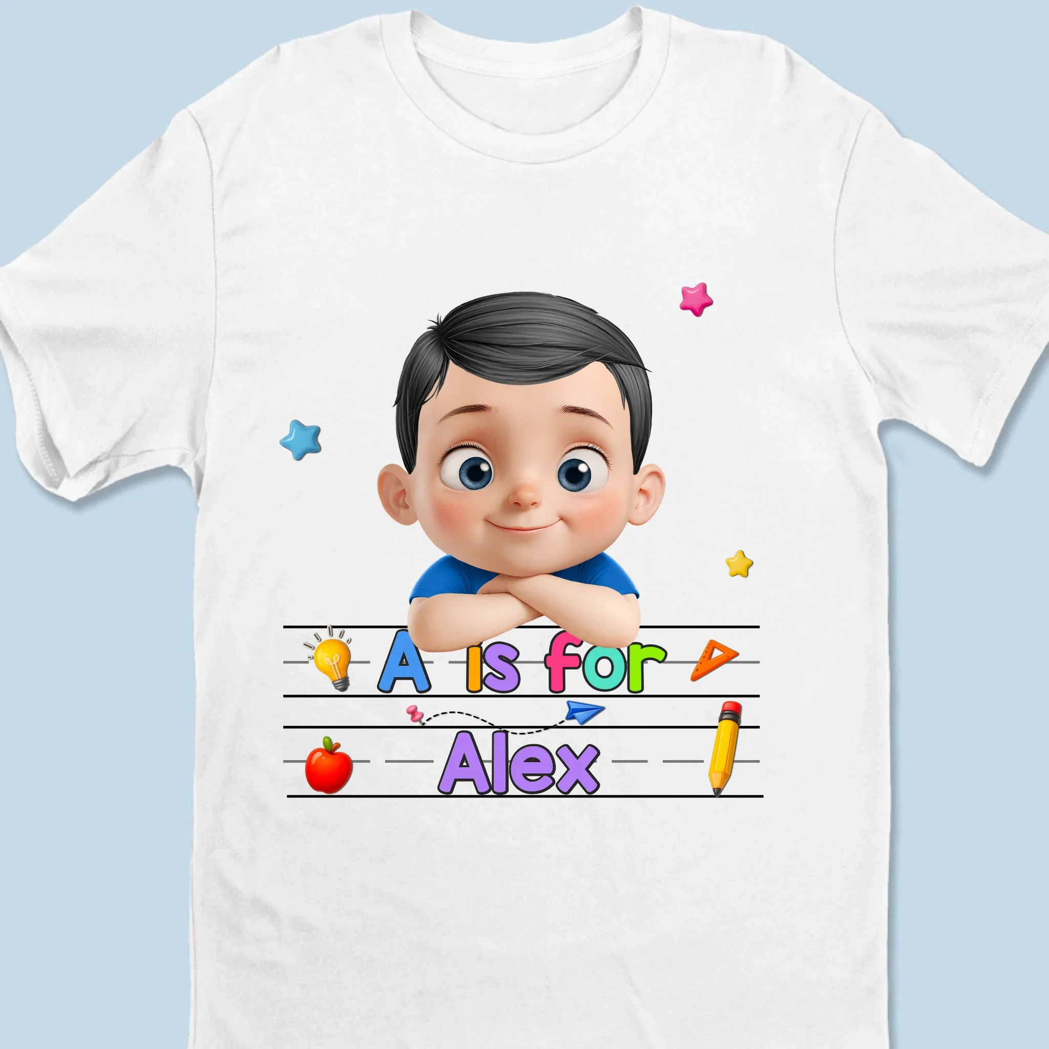 Custom Kids T-shirt - Personalized Back To School Gifts For Kids - Learning Starts With Me - Image 6