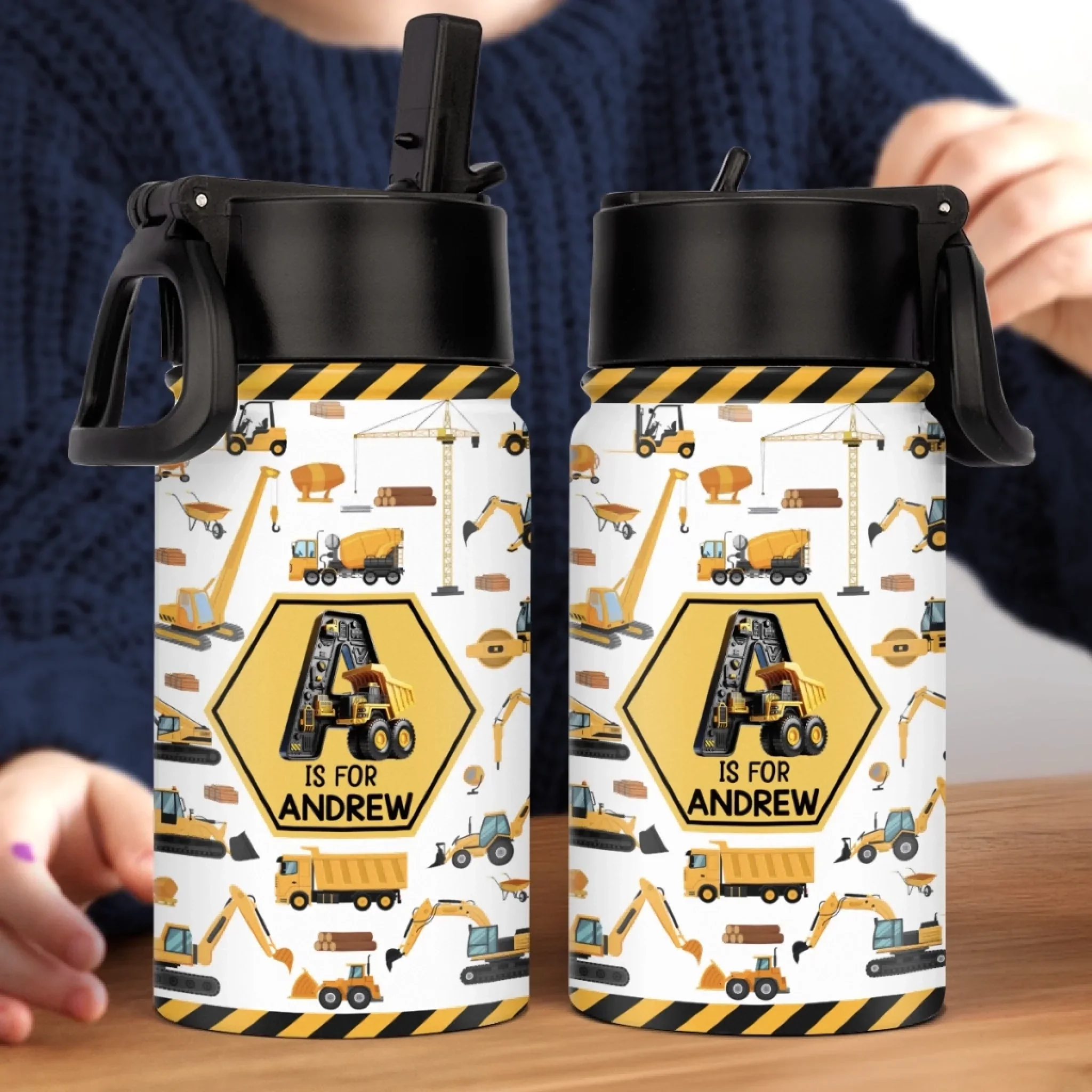 Custom Kids Water Bottle - Personalized Birthday Gifts For Kids - Little Smiles Big Dreams - Image 3