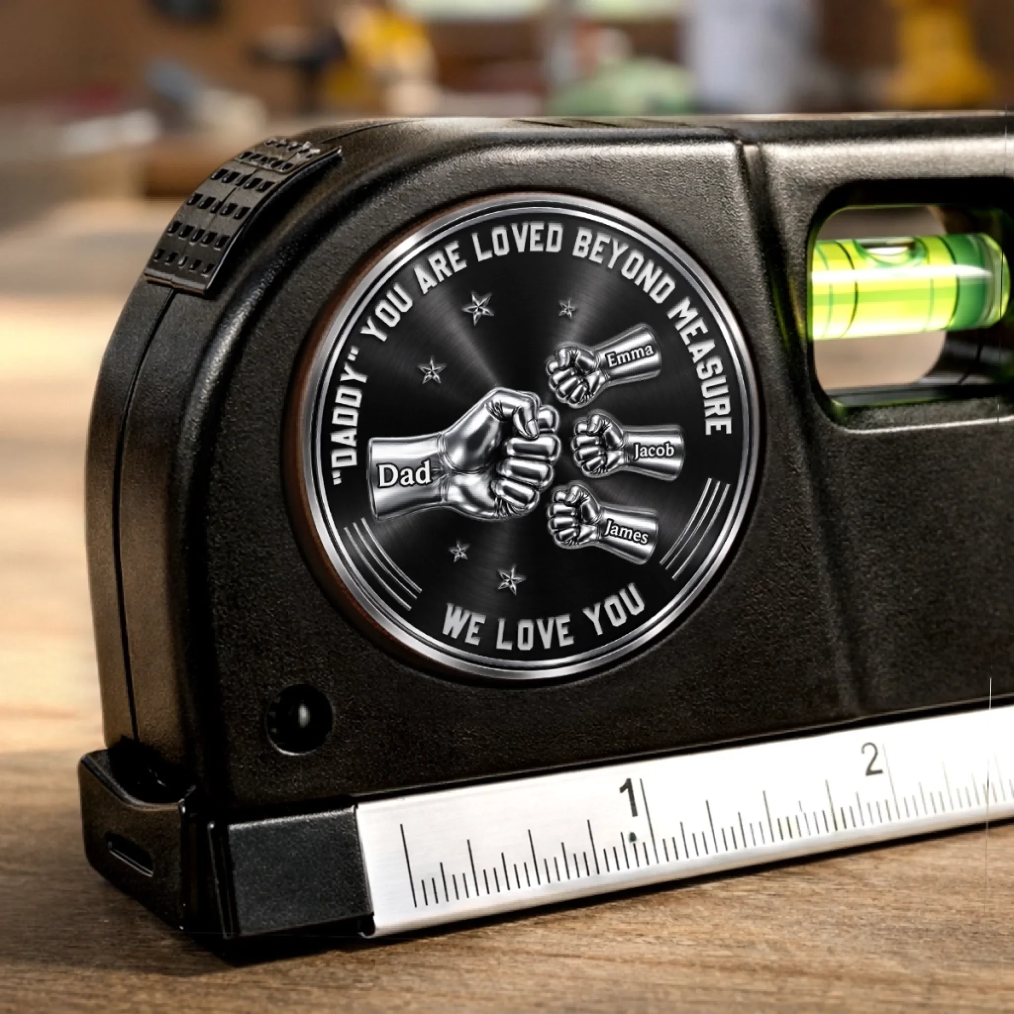 Custom Laser Level Tool - Personalized Father's Day Birthday Gifts For Dad, Grandpa - Dad Fixes Everything With Love - Image 2