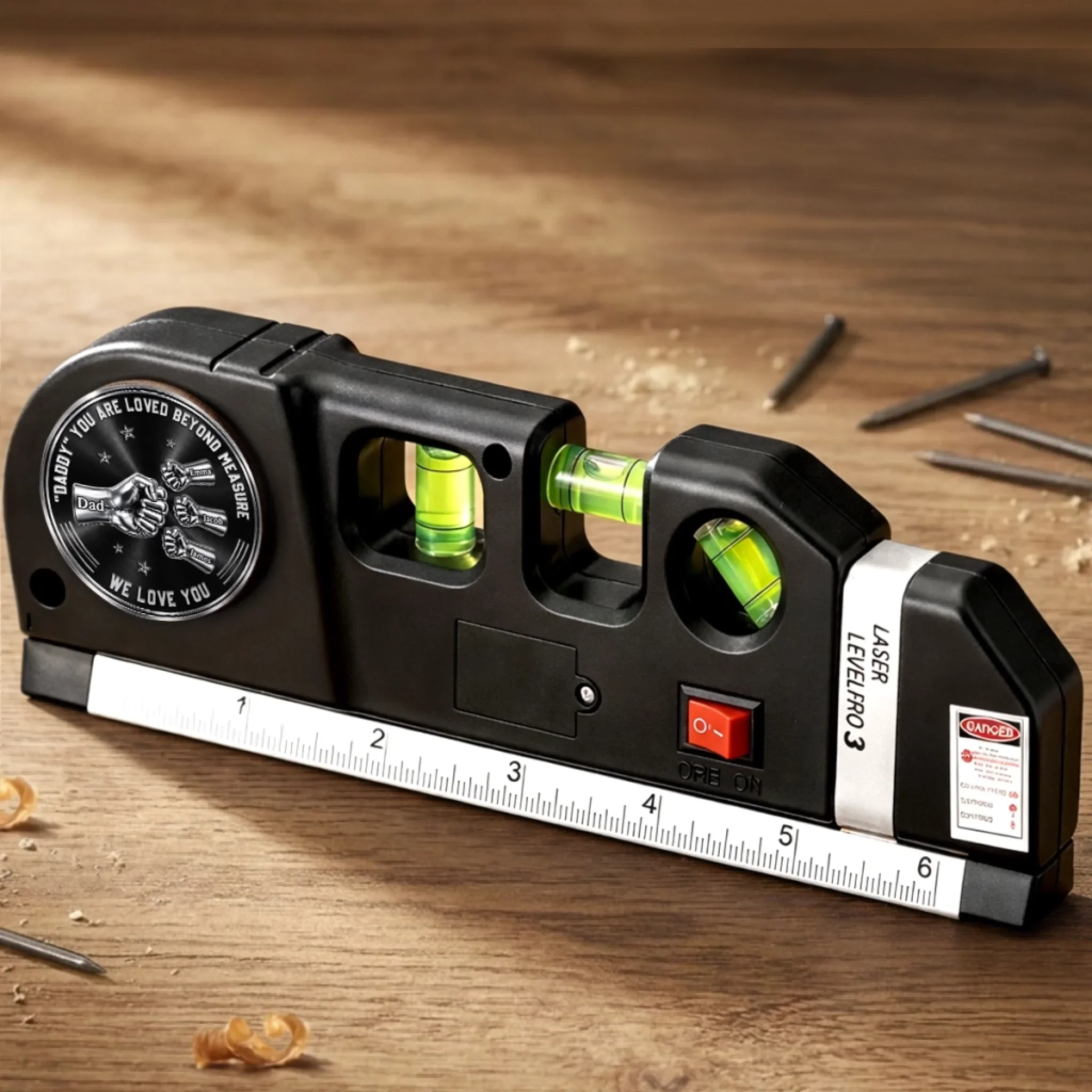 Custom Laser Level Tool - Personalized Father's Day Birthday Gifts For Dad, Grandpa - Dad Fixes Everything With Love - Image 3