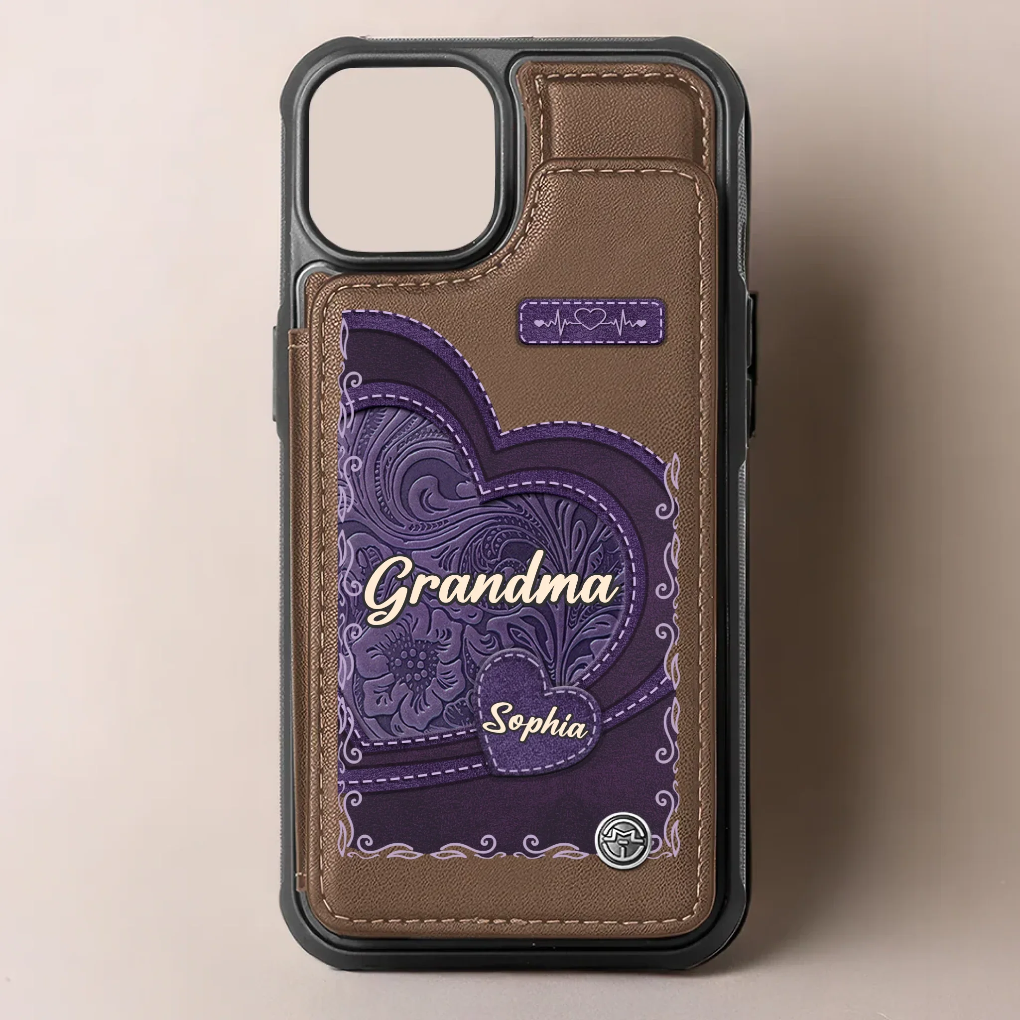 Custom Leather Flip Wallet Phone Case - Personalized Birthday Gifts For Mom, Grandma - Keep Loved Ones Close Always - Image 3