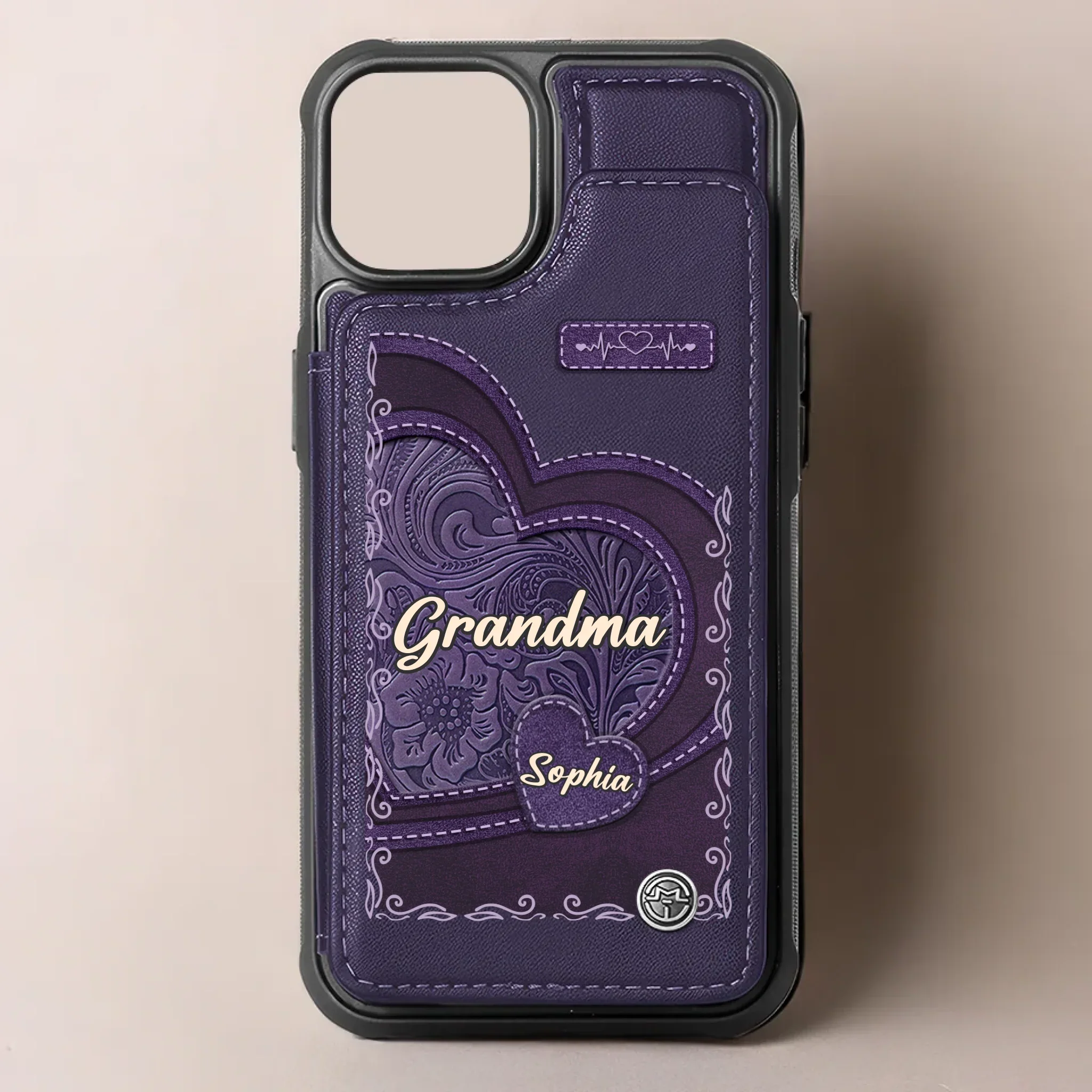 Custom Leather Flip Wallet Phone Case - Personalized Birthday Gifts For Mom, Grandma - Keep Loved Ones Close Always - Image 4