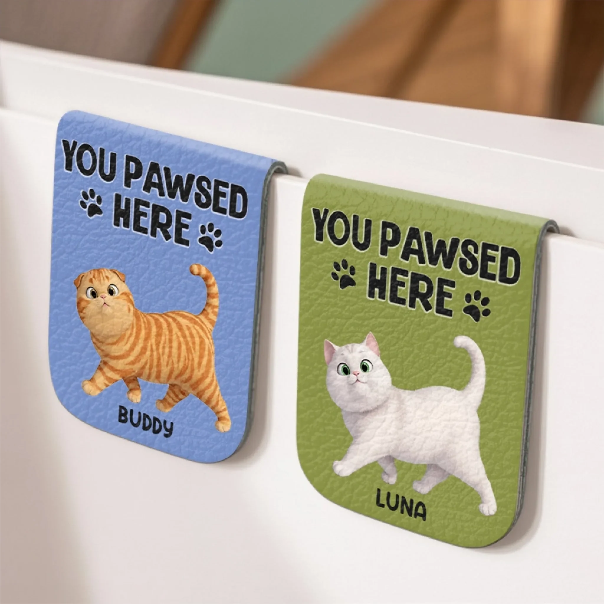 Custom Leather Magnetic Bookmark - Personalized  Bookish Gifts For Book Lovers, Bookworms, Dog Dad And Mom, Cat Owners - Lost In A Good Book - Image 7