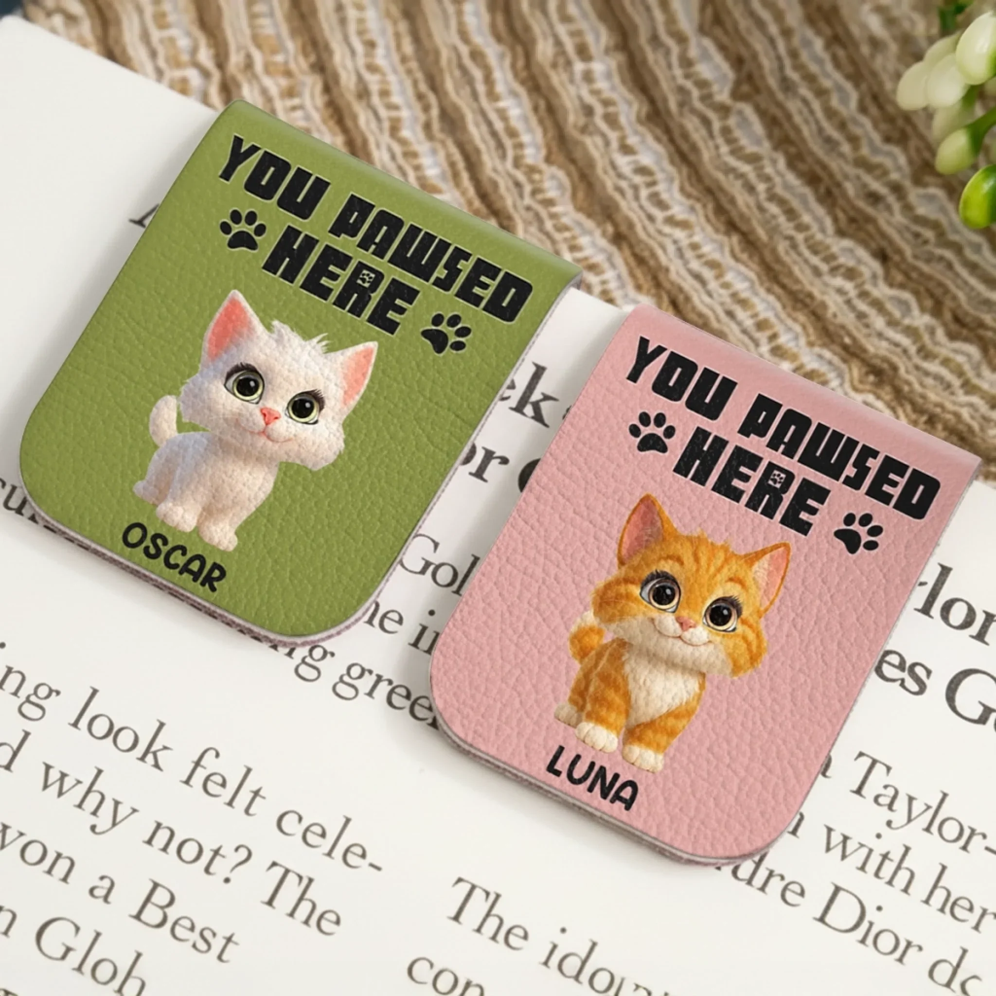 Custom Leather Magnetic Bookmark - Personalized  Bookish Gifts For Book Lovers, Bookworms, Dog Dad And Mom, Cat Owners - Where Stories Pause - Image 6