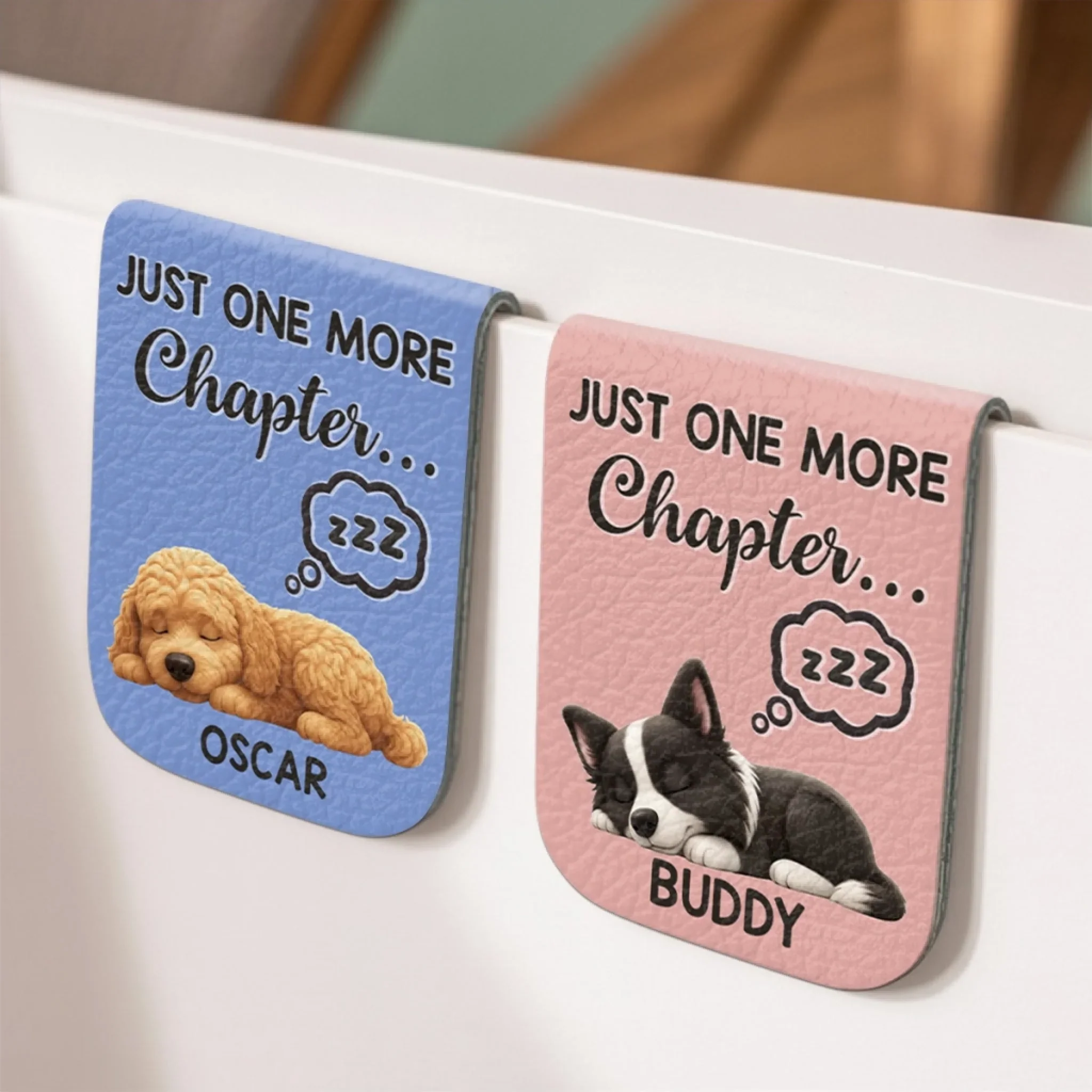 Custom Leather Magnetic Bookmark - Personalized  Bookish Gifts For Book Lovers, Bookworms, Dog Dad And Mom - Happiness Is Another Chapter - Image 7