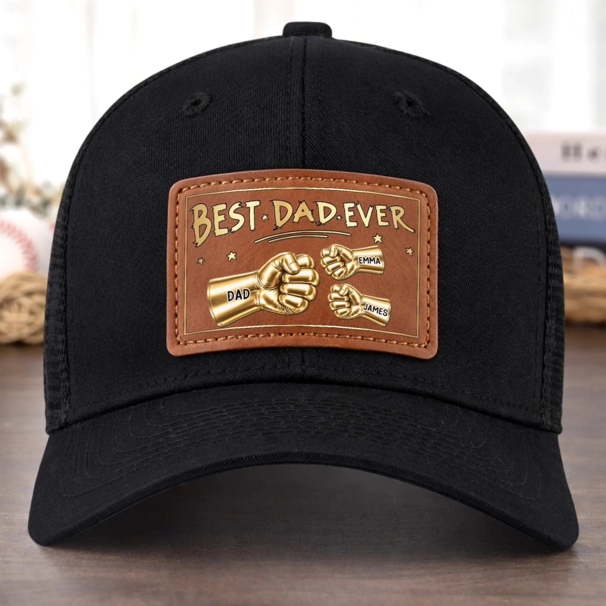 Custom Leather Patch Hat - Personalized Father's Day Birthday Gifts For Dad, Grandpa - Daddy Life Best Life - Image 3