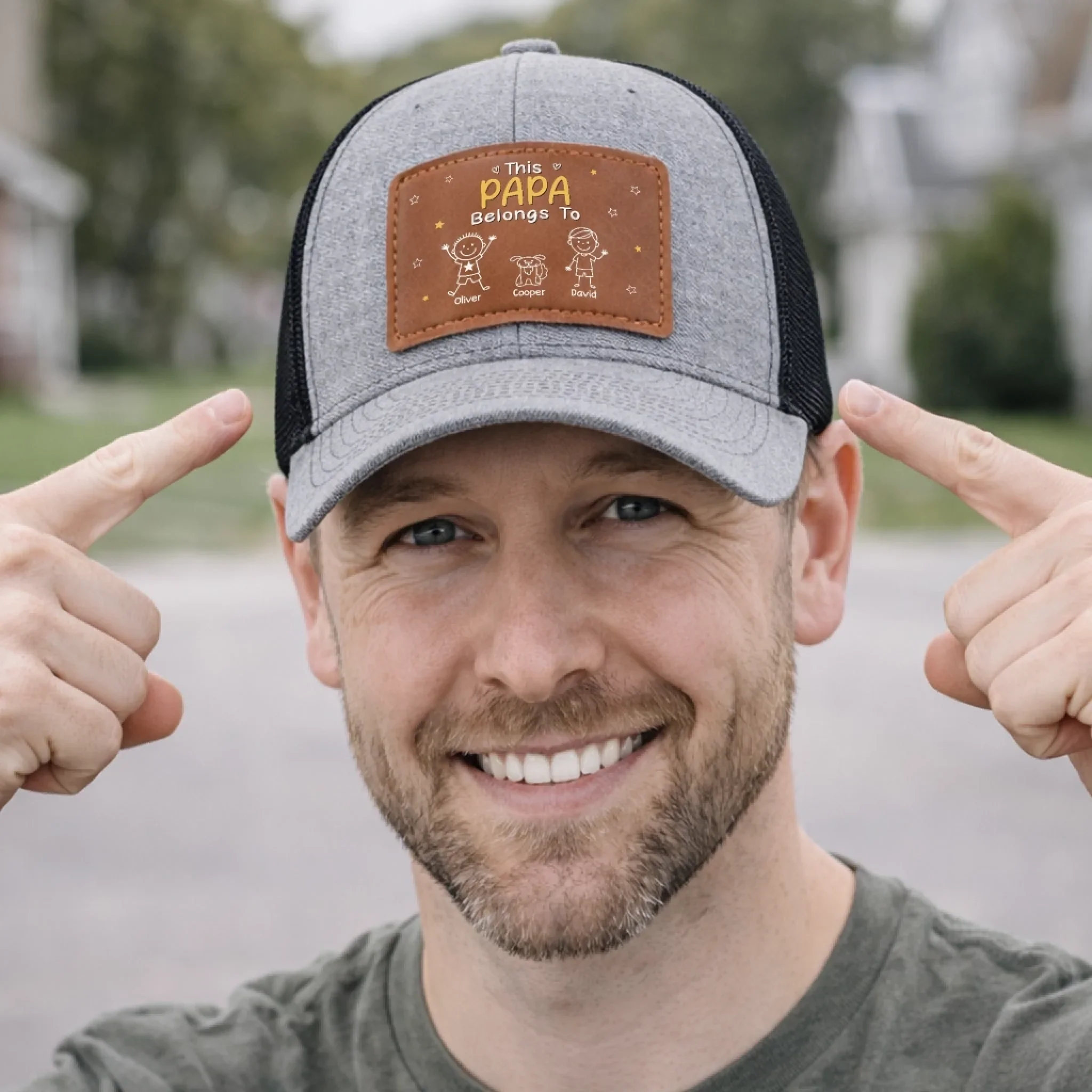 Custom Leather Patch Hat - Personalized Father's Day Birthday Gifts For Dad, Grandpa - Grandpa Knows Best Always - Image 5