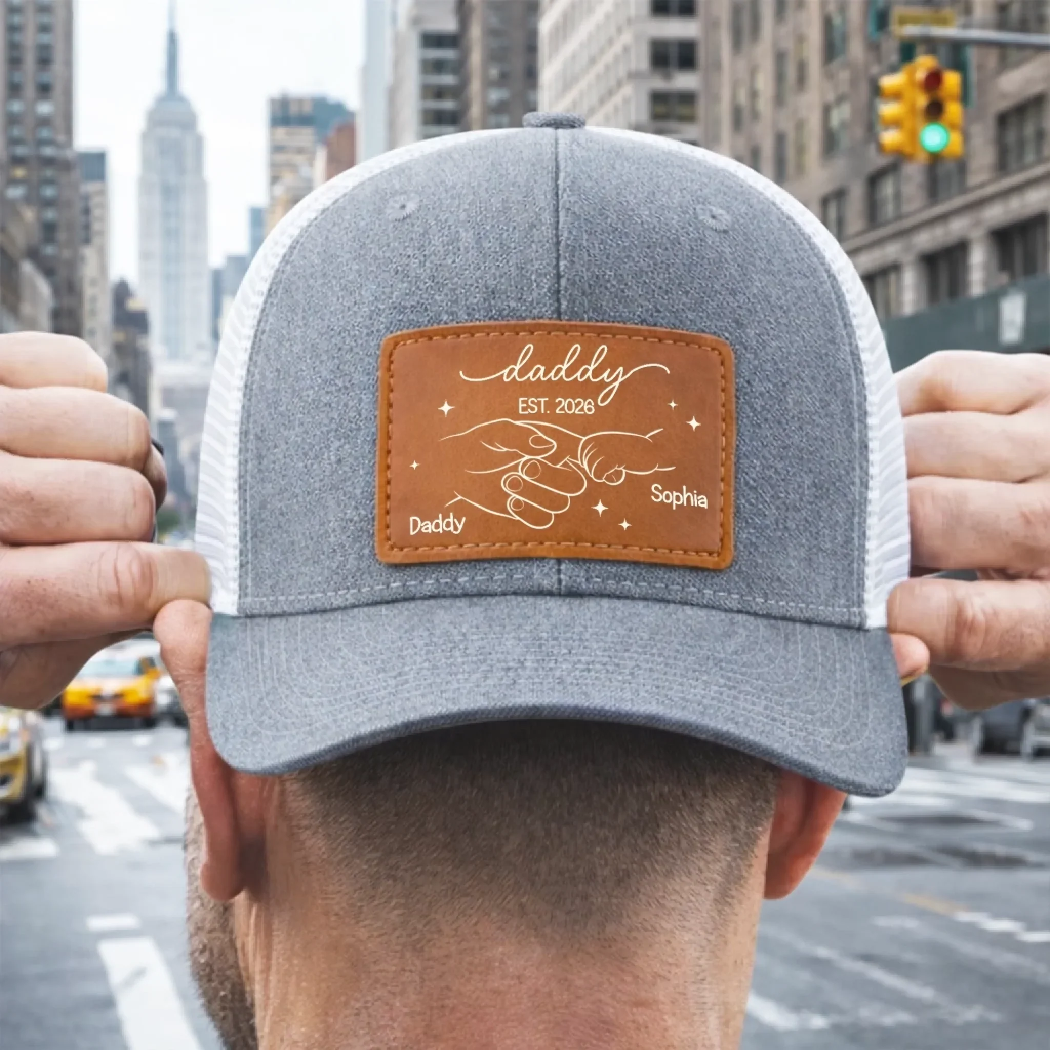 Custom Leather Patch Hat – Personalized Father's Day Gifts For New Dad, Grandpa – Legendary Daddy Vibe - Image 2
