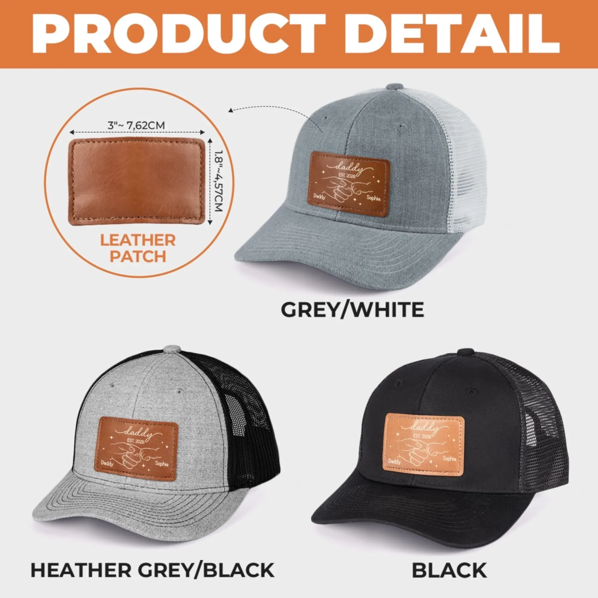 Custom Leather Patch Hat – Personalized Father's Day Gifts For New Dad, Grandpa – Legendary Daddy Vibe - Image 7