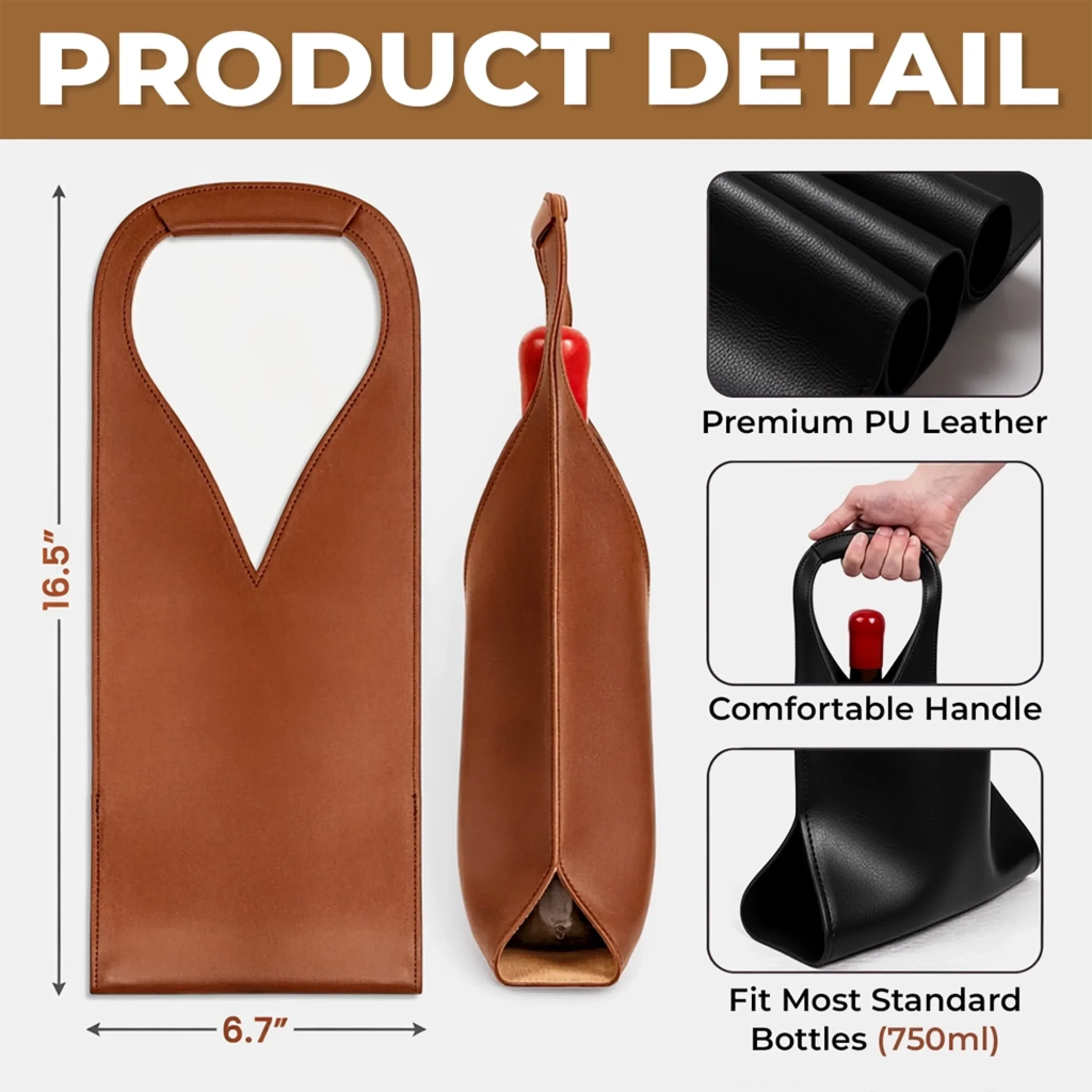 Custom Leather Wine Bag - Personalized Best Friend Birthday Gifts For Women, Besties, Sisters, BFF - Friends Who Slay And Stray - Image 5