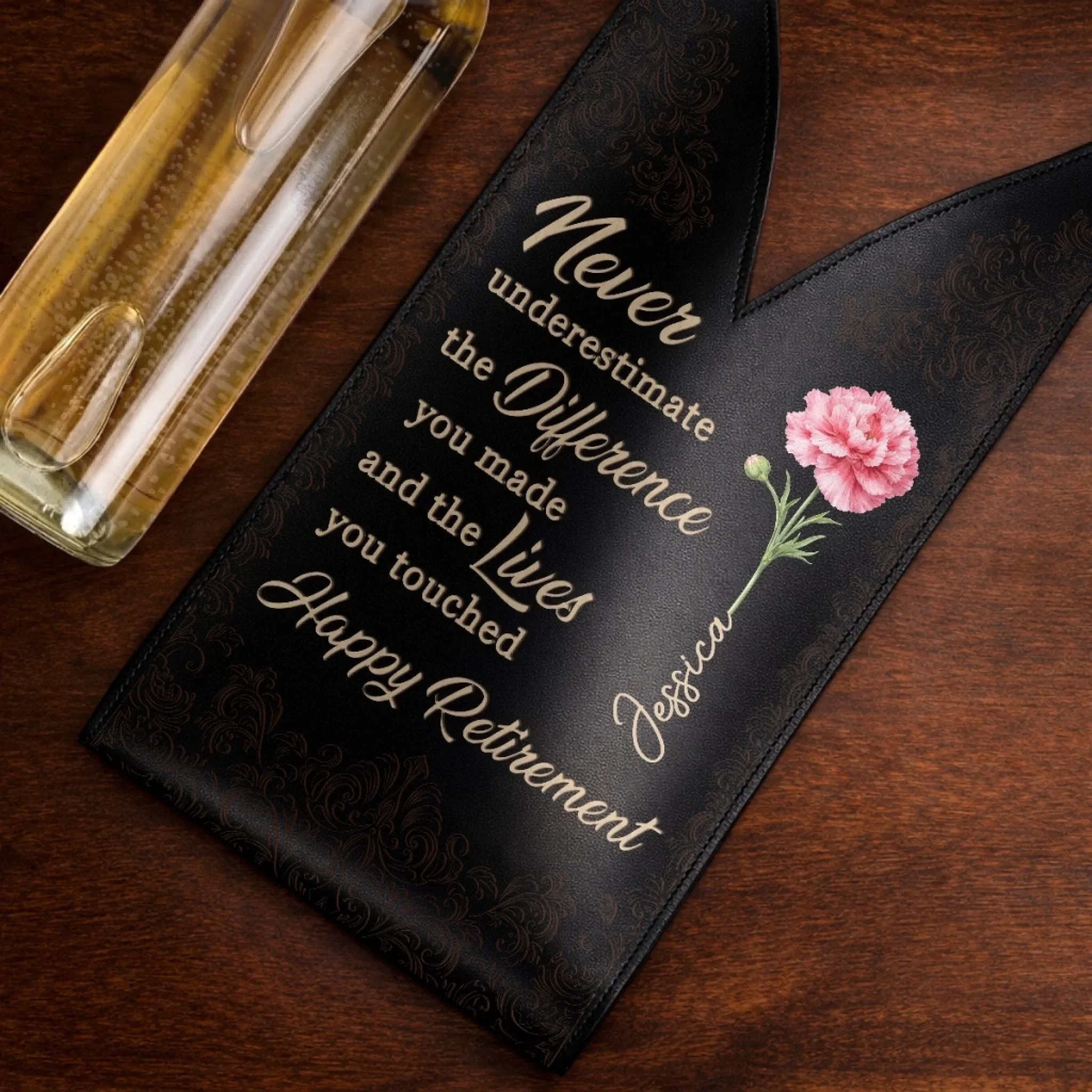 Custom Leather Wine Bag - Personalized Retirement Gifts For Women, Men - Time To Enjoy Life Fully - Image 3
