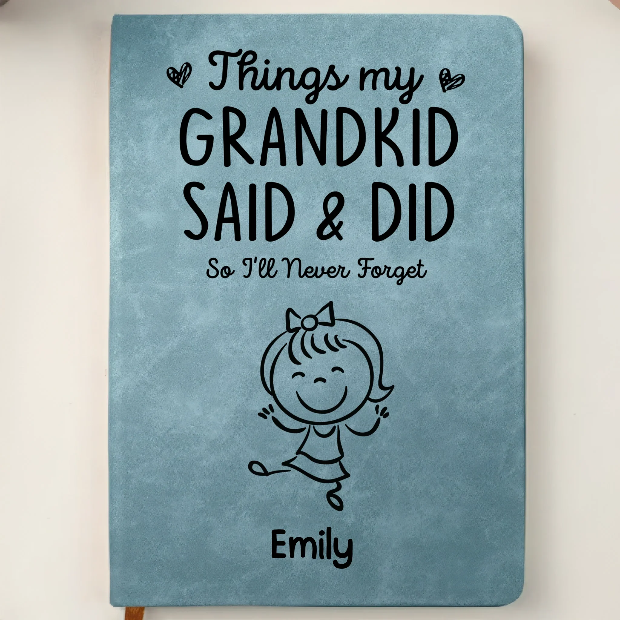 Custom Leather Writing Journal - Personalized Birthday Gifts For Grandma, Grandpa - Grandkids Are Pure Joy - Image 5