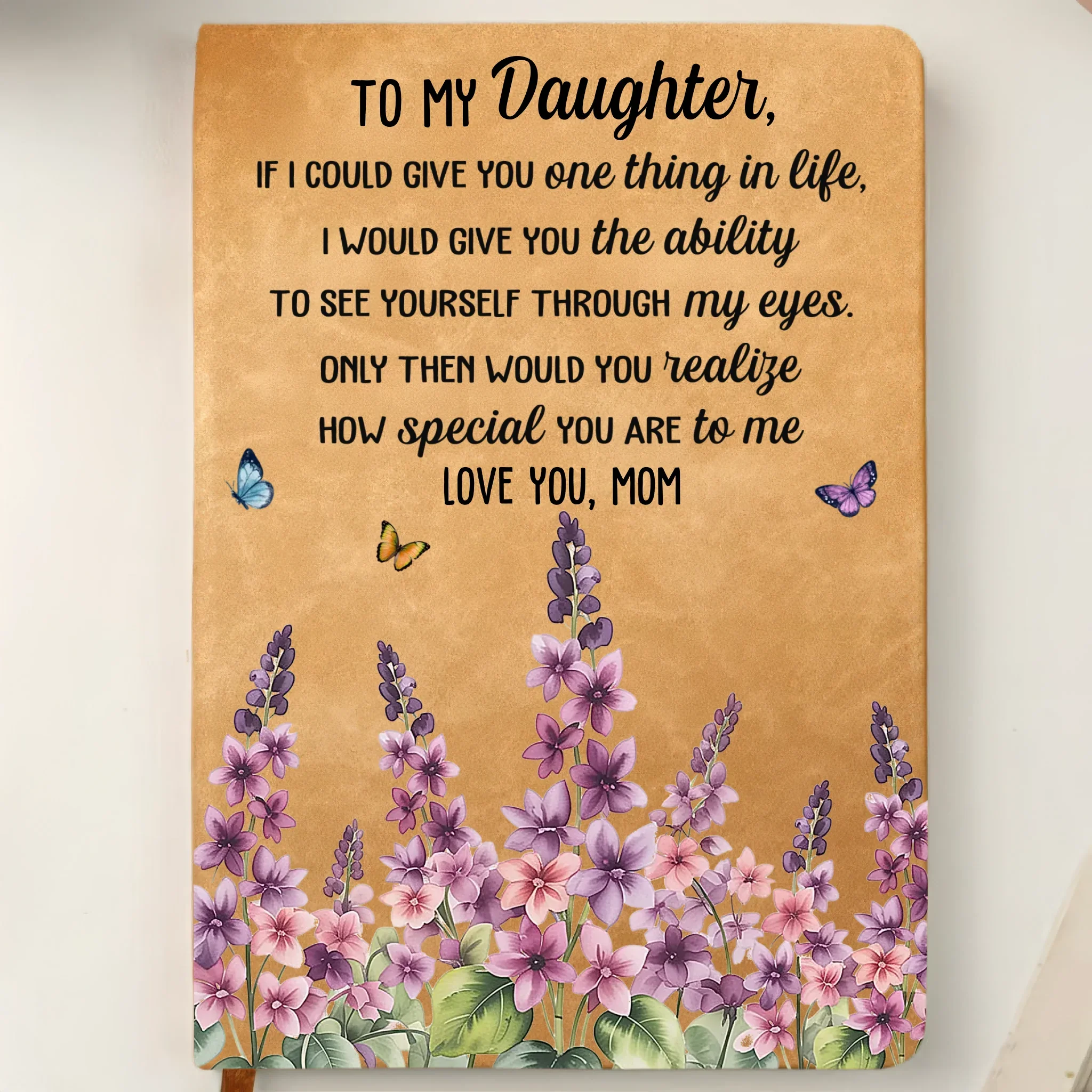 Custom Leather Writing Journal - Personalized Birthday Gifts For Mom, Daughter - Always By Your Side - Image 2