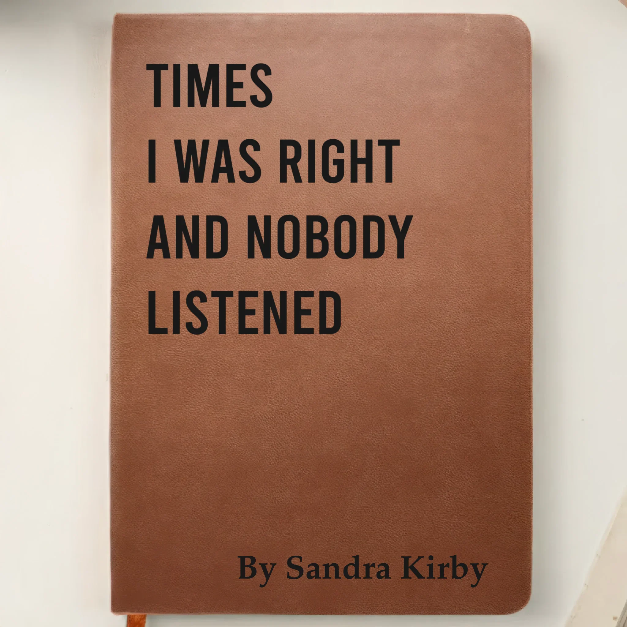 Custom Leather Writing Journal - Personalized Funny  Gifts For Coworker, Work Bestie, Best Friends - Sarcasm Storage Unit - Image 3