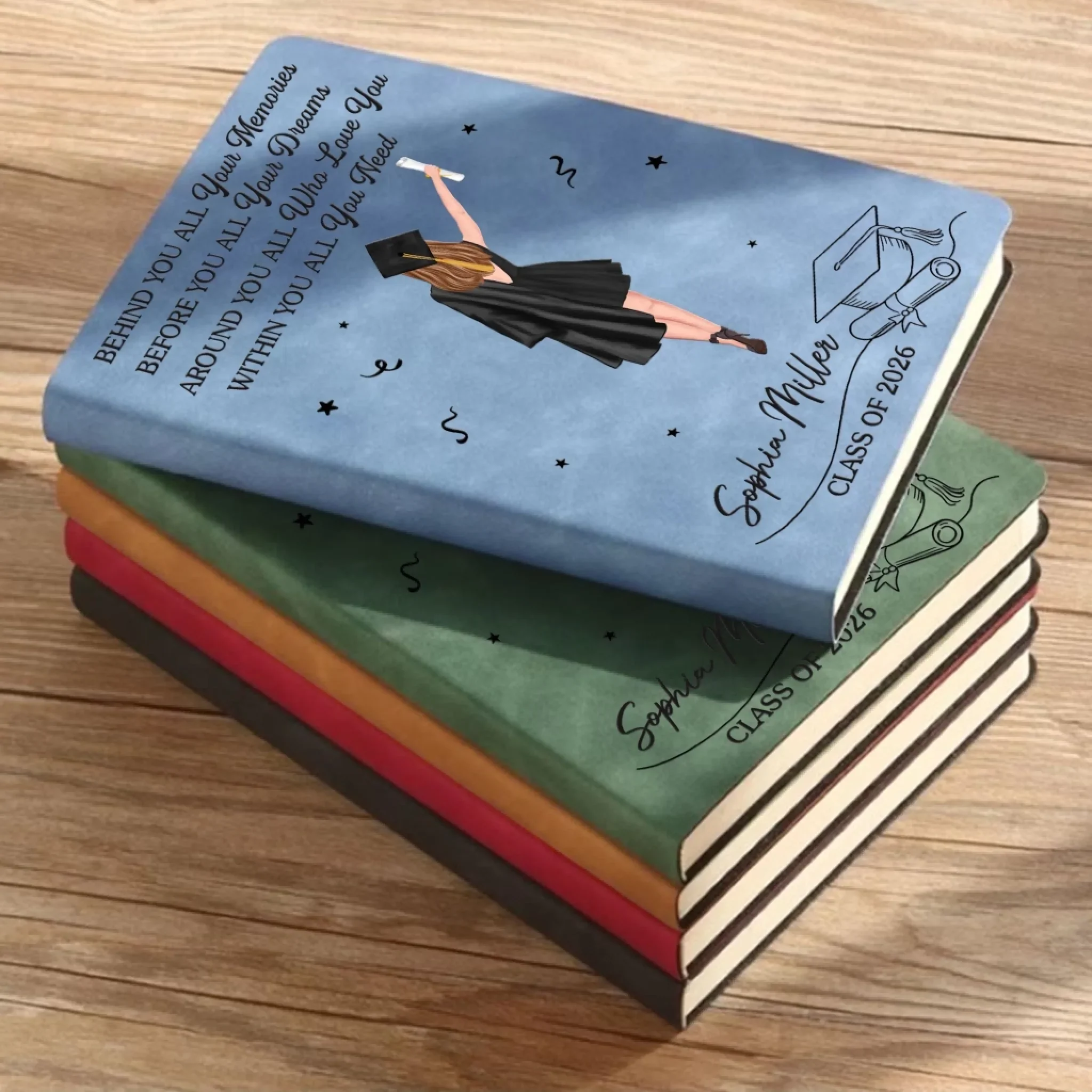 Custom Leather Writing Journal - Personalized Graduation Gifts For Him, Her - The Future Is Written By You - Image 11