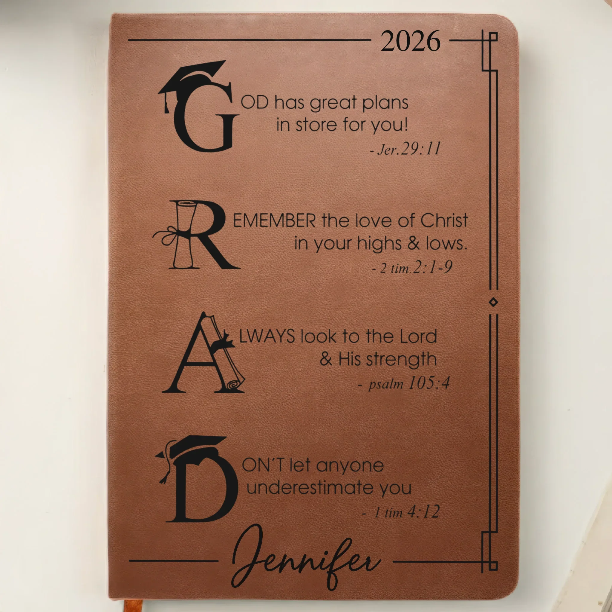 Custom Leather Writing Journal - Personalized Graduation Gifts For Him, Her - Your Next Chapter Begins - Image 3