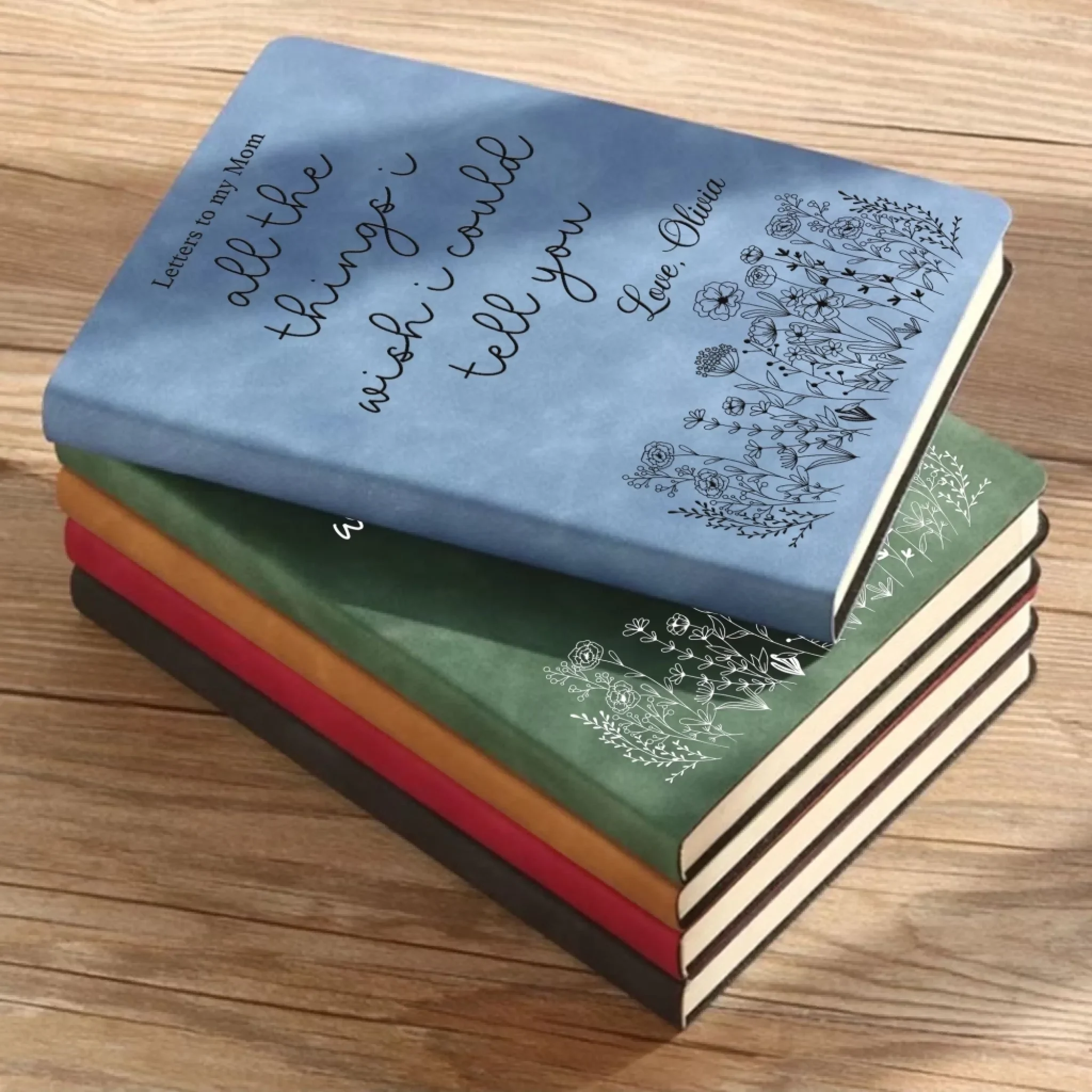 Custom Leather Writing Journal - Personalized Memorial Sympathy Gifts For Loss Of Mom, Dad - Your Love Is My Eternal Comfort - Image 11