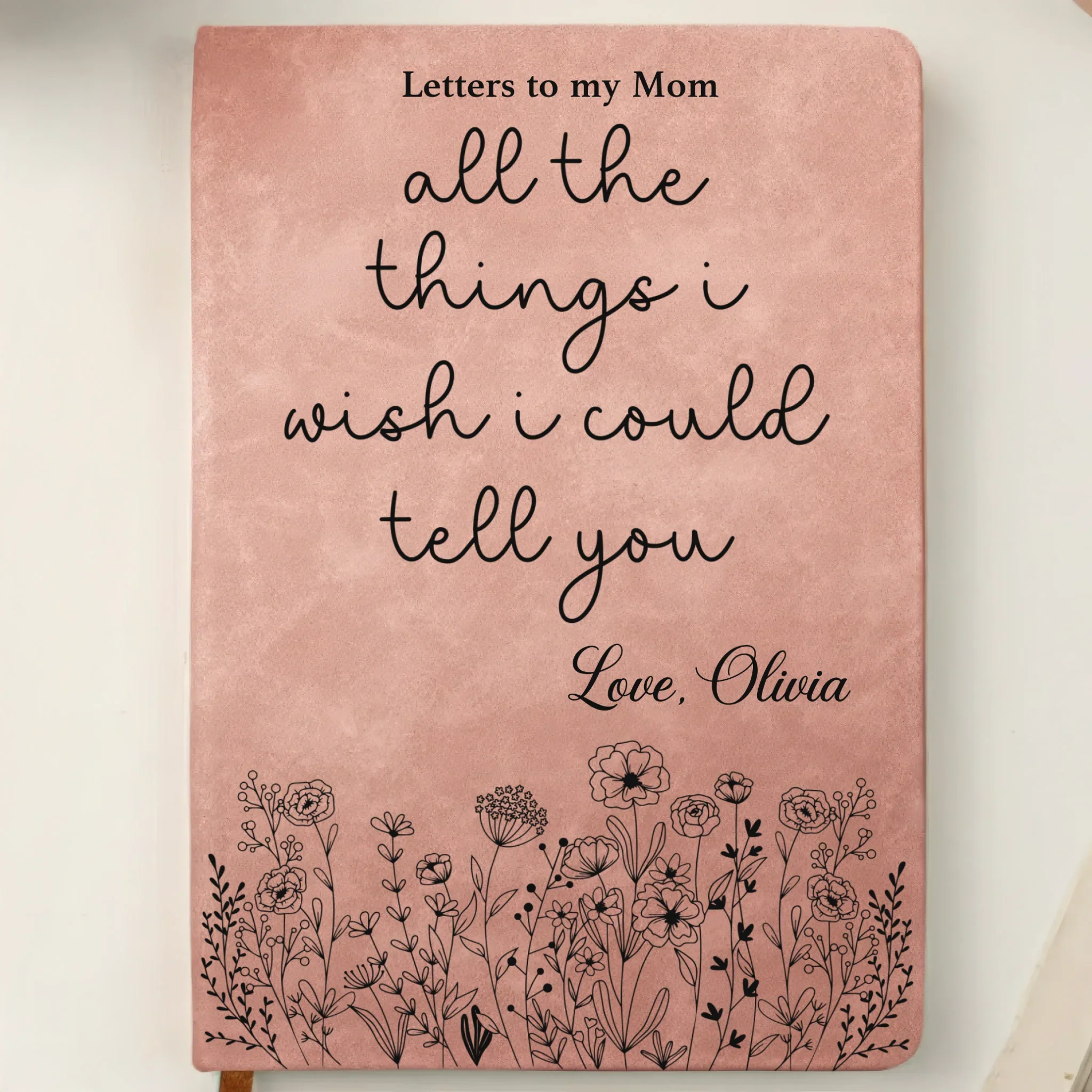 Custom Leather Writing Journal - Personalized Memorial Sympathy Gifts For Loss Of Mom, Dad - Your Love Is My Eternal Comfort - Image 6