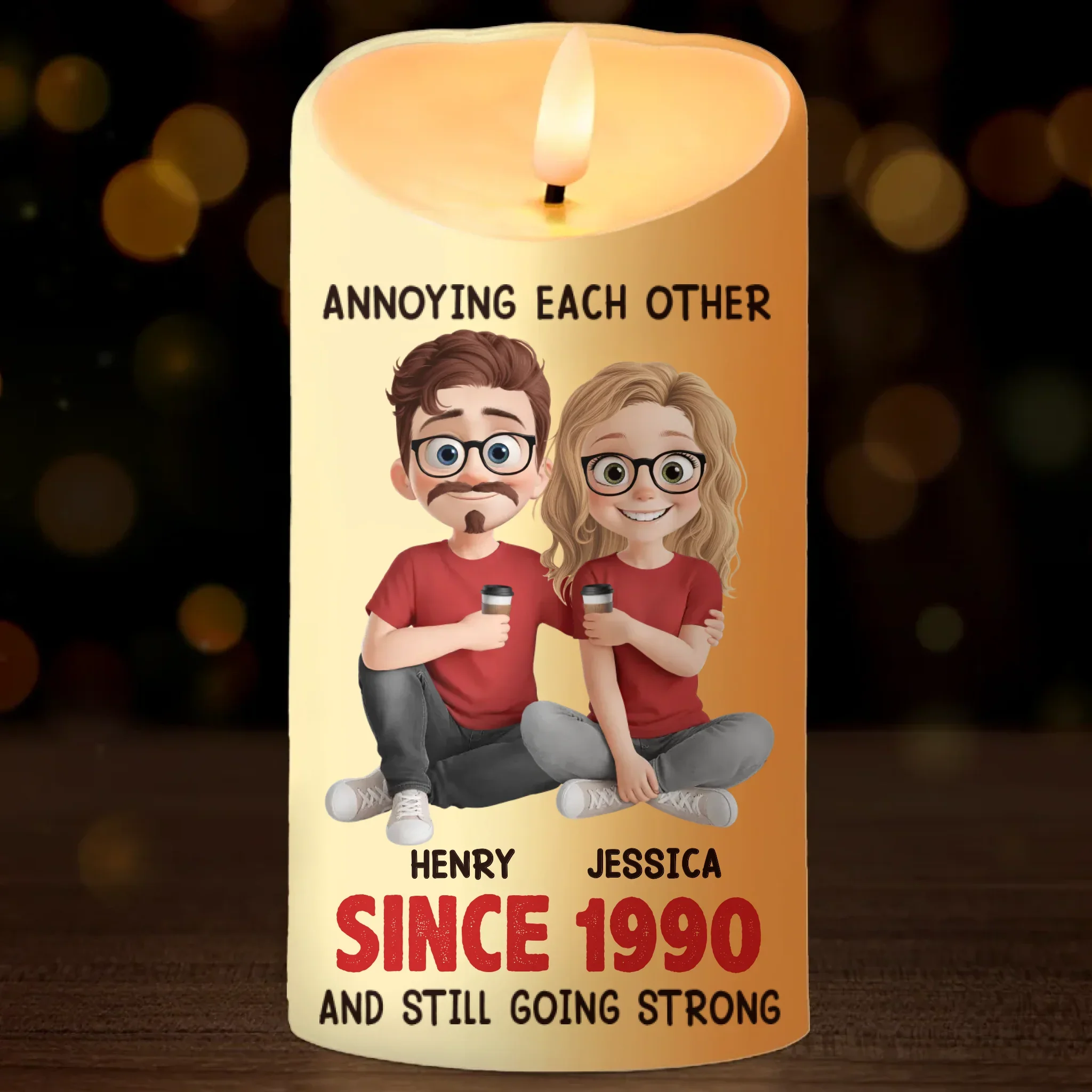 Custom LED Candle - Personalized Anniversary Wedding Gifts For Husband And Wife, Him And Her - We’re Unstoppable Together - Image 2