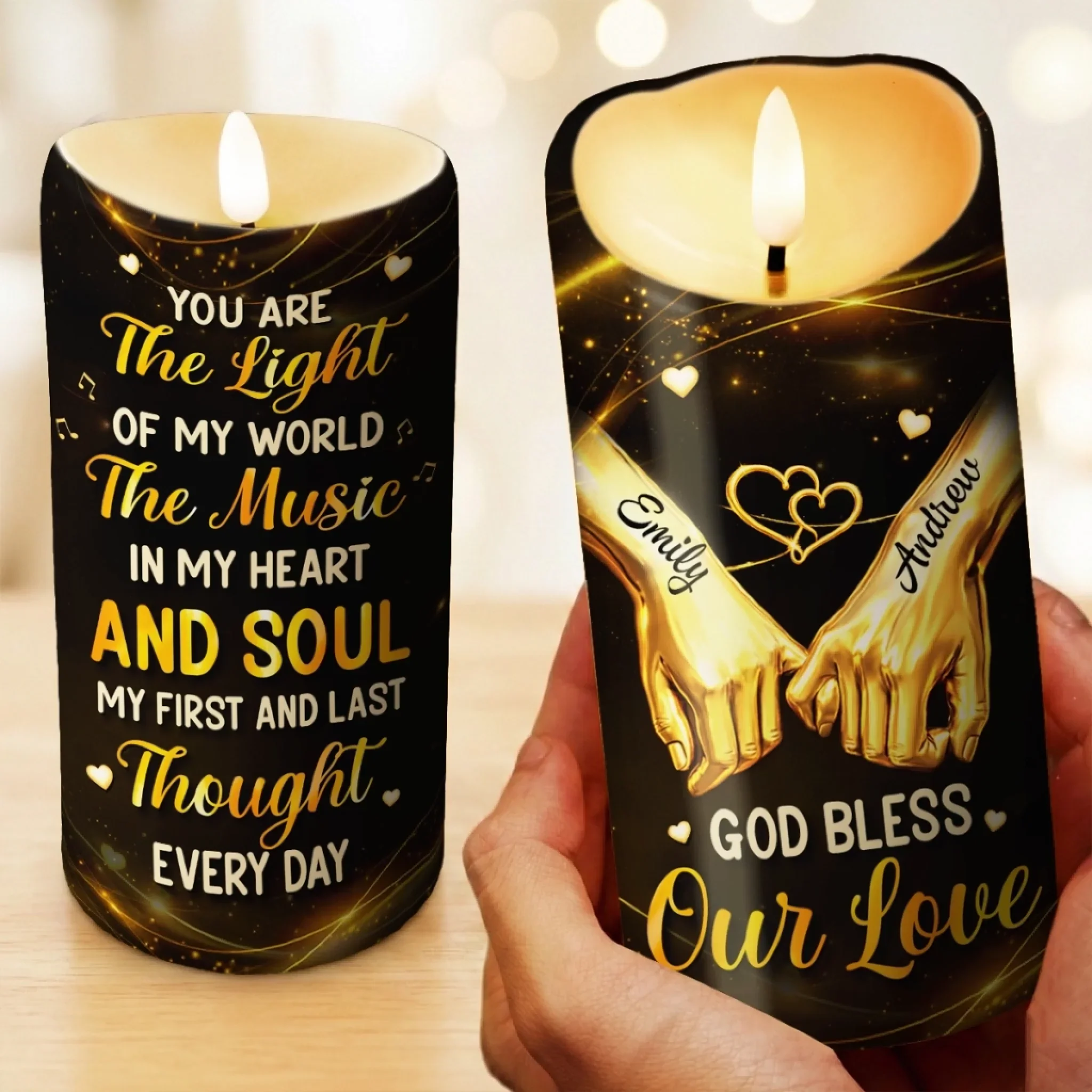 Custom LED Candle - Personalized Anniversary Wedding Gifts For Husband And Wife, Him And Her - You Are My Always - Image 4